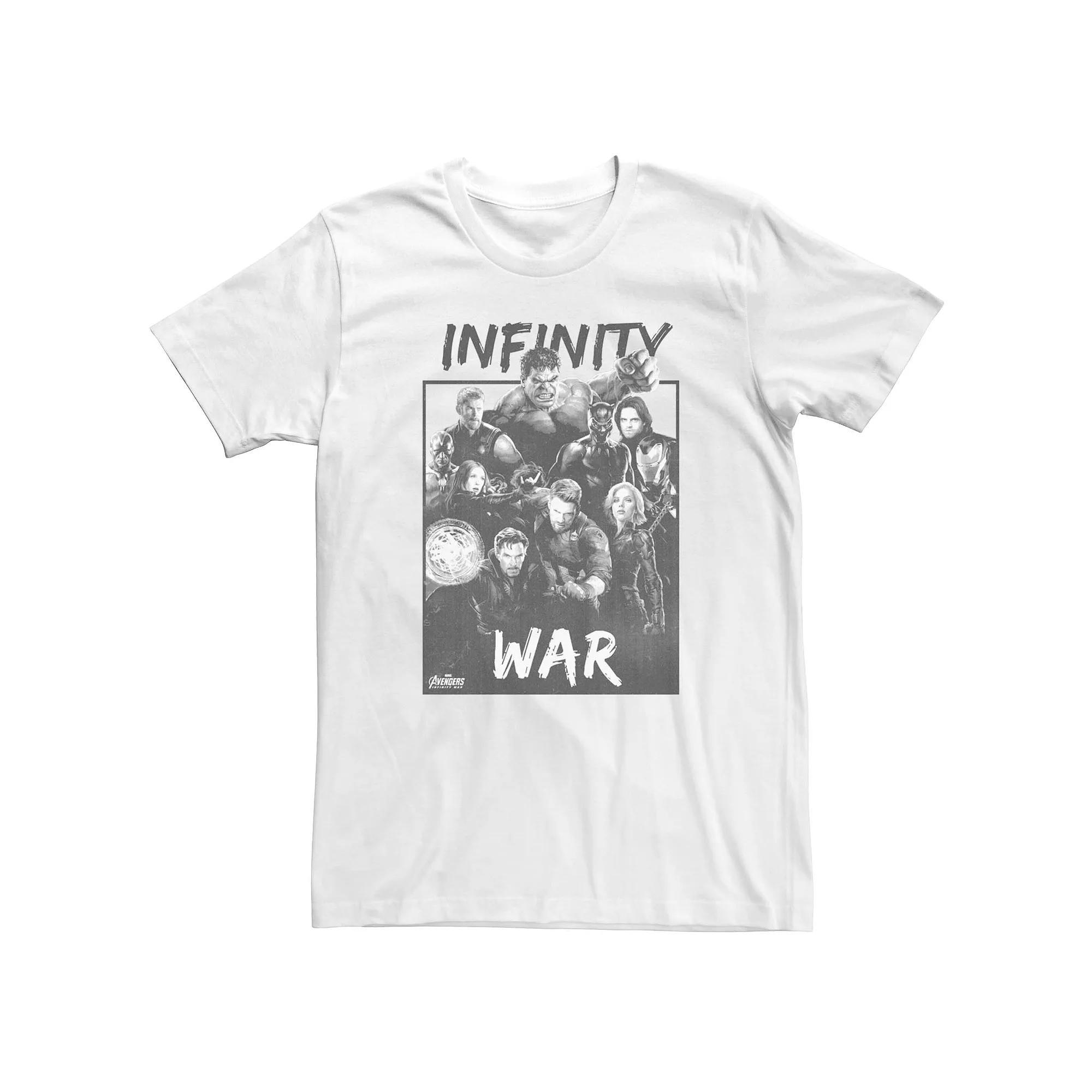 Men's Marvel "Avengers: Infinity War" Ornate Group Shot Tee, Size: XXL, White Product Image