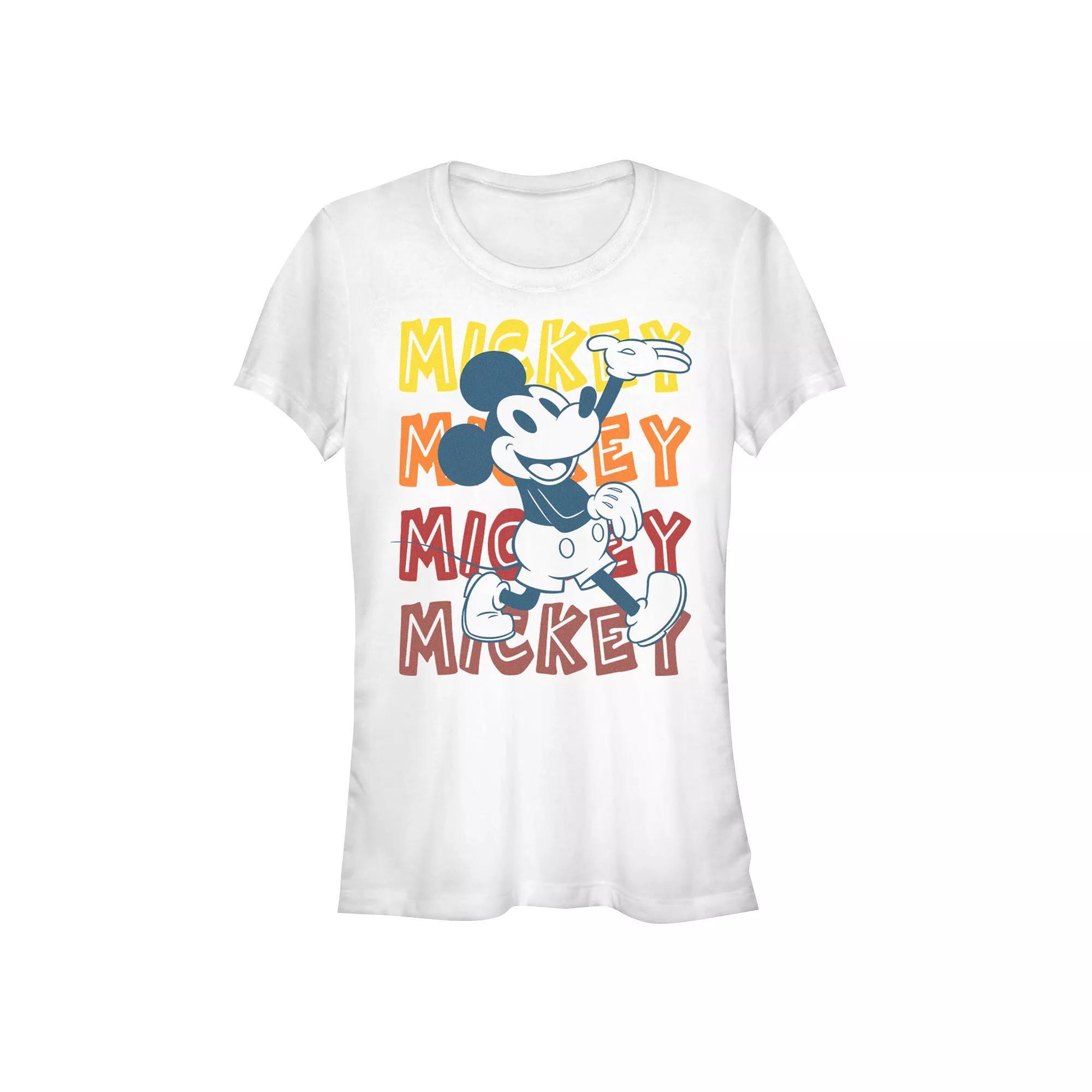 Disney Women's Mickey Gradient Name Stack Portrait Tee, Girl's,  Product Image