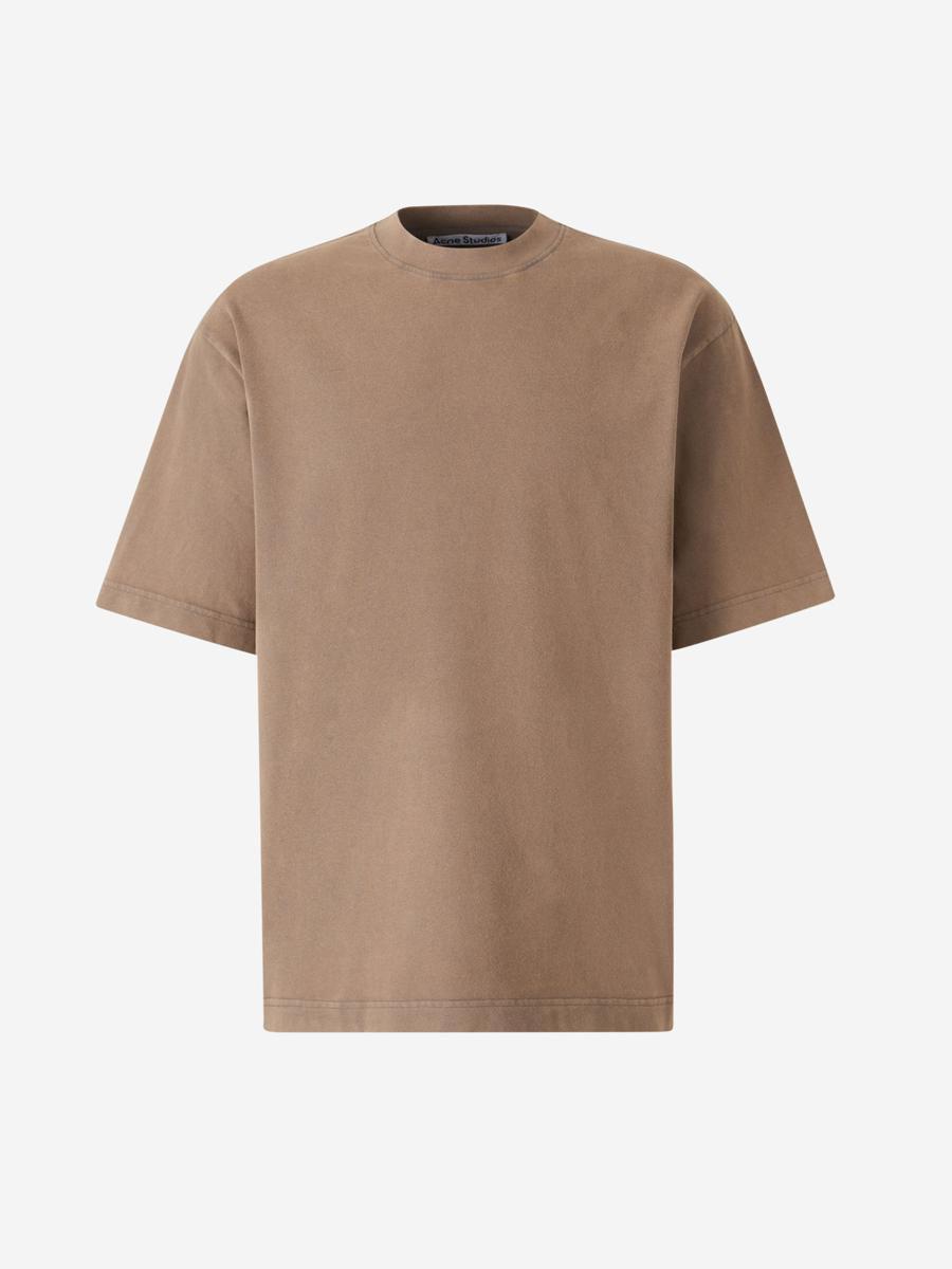 ACNE STUDIOS Cotton Jersey T-shirt In Brown Product Image