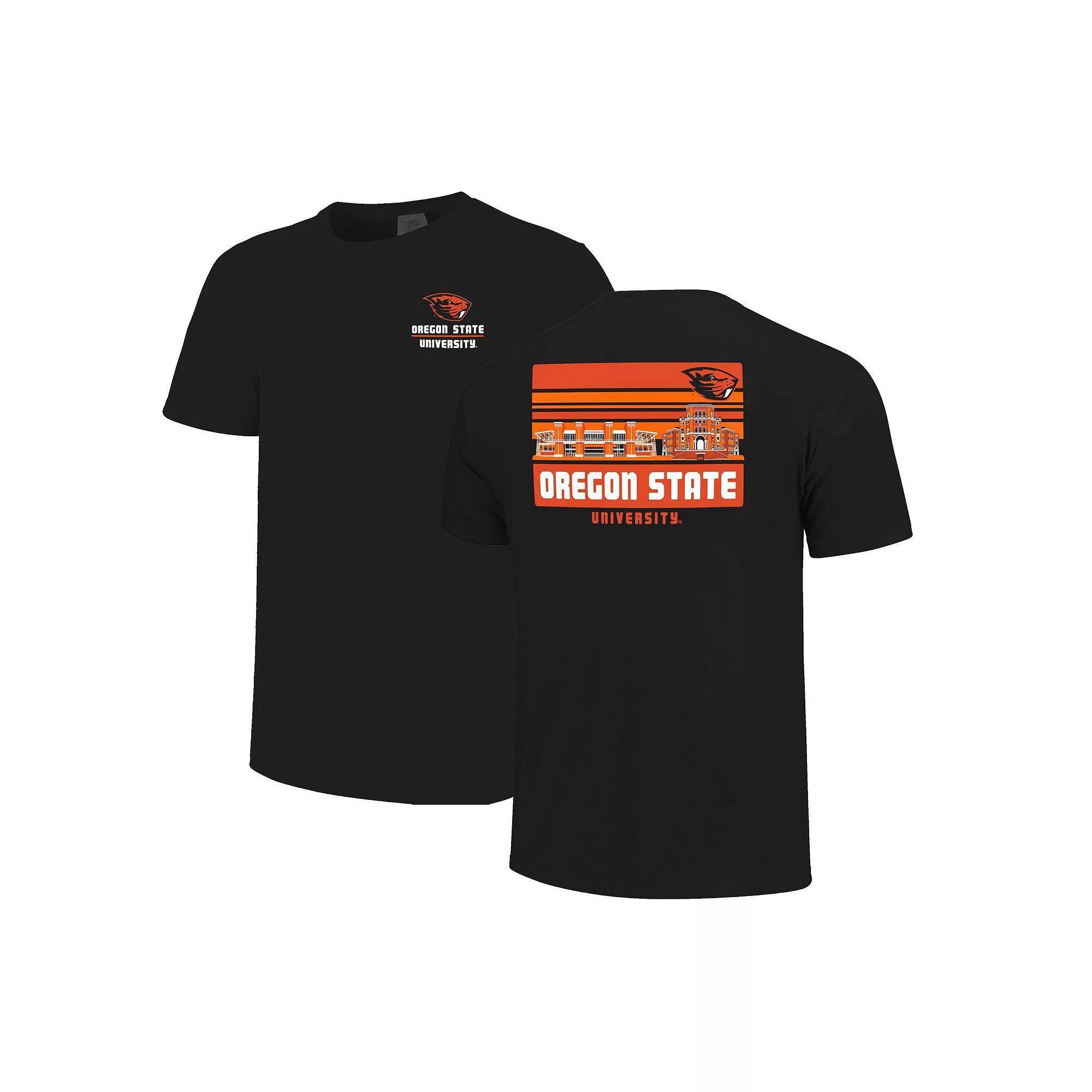 Men's Black Oregon State Beavers Striped Campus Skyline T-Shirt,  Product Image