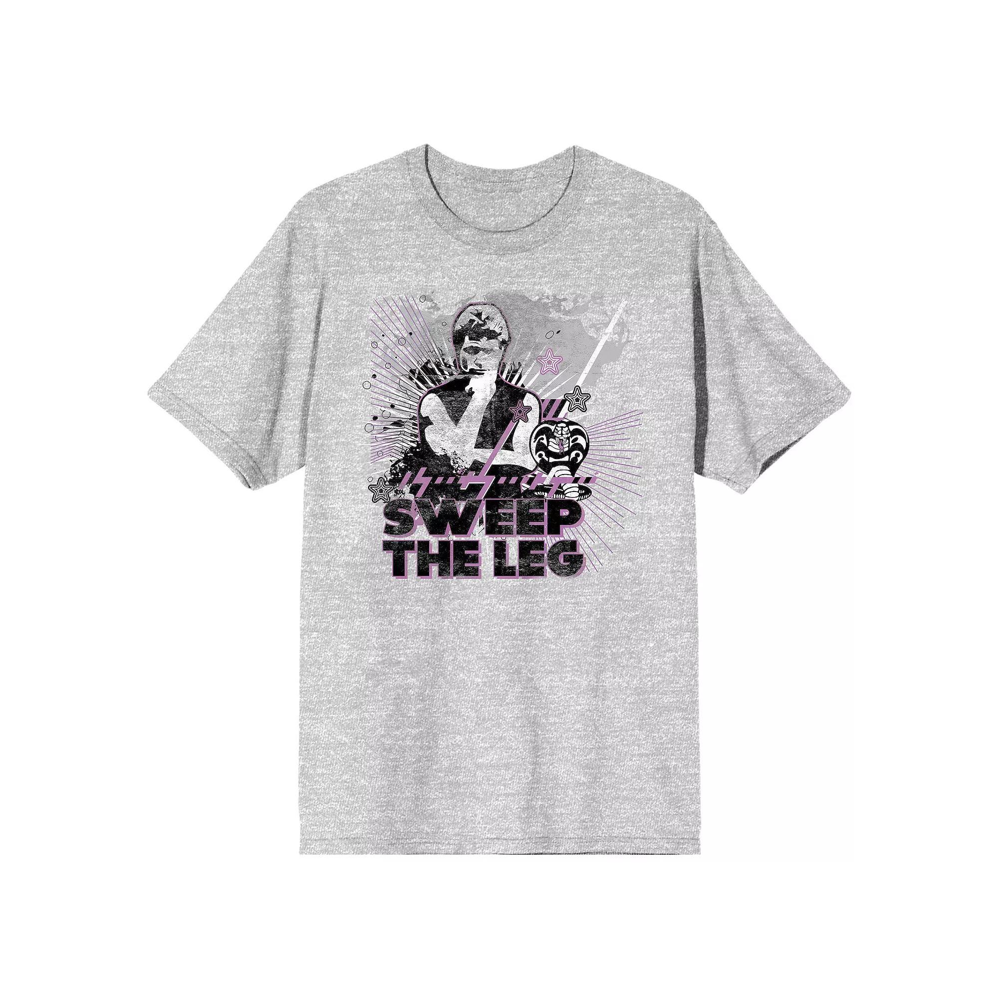 Men's Cobra Kai "Sweep The Leg" Graphic Tee, Size: Small, Gray Product Image