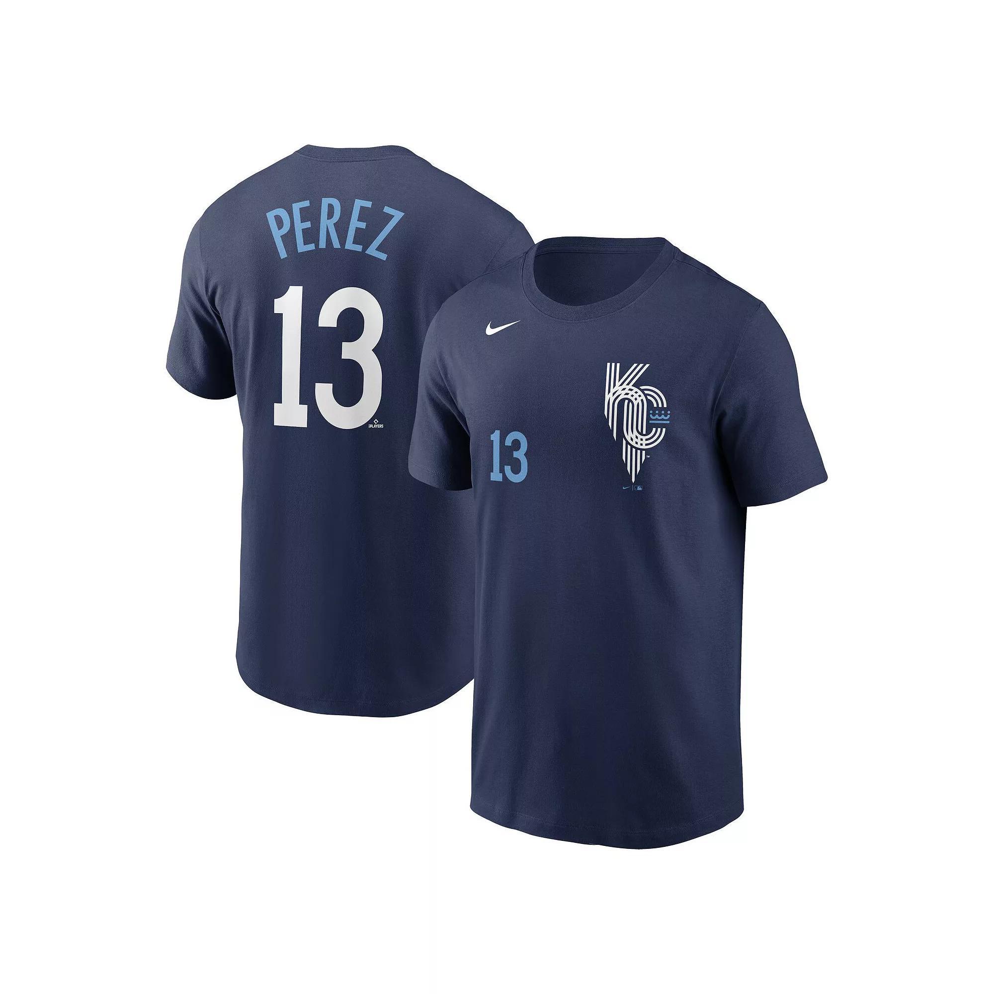 Men's Nike Salvador Perez Navy Kansas City Royals 2022 City Connect Name & Number T-Shirt,  Product Image