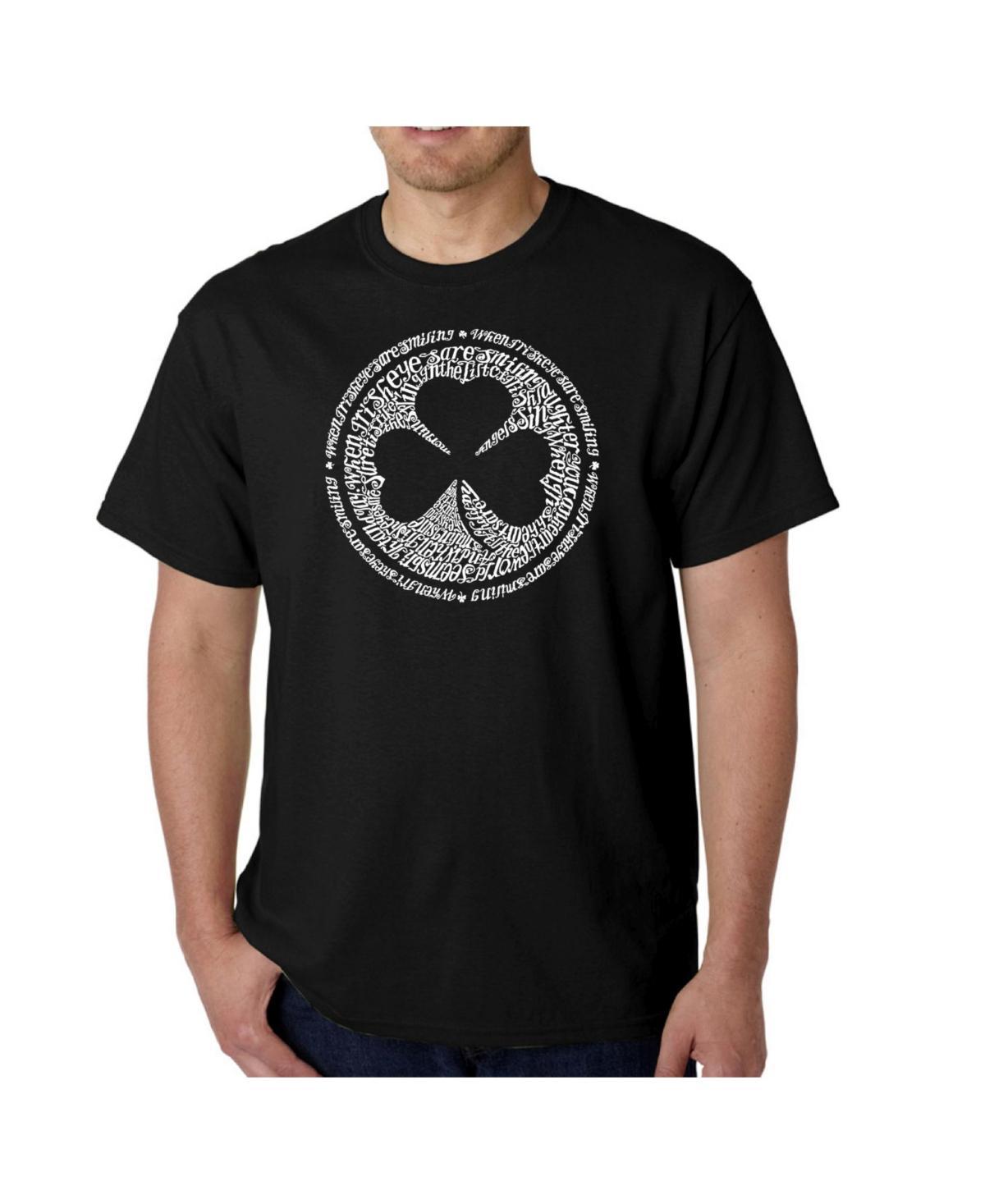 La Pop Art Mens Word Art T-Shirt - Irish Eyes Clover Product Image