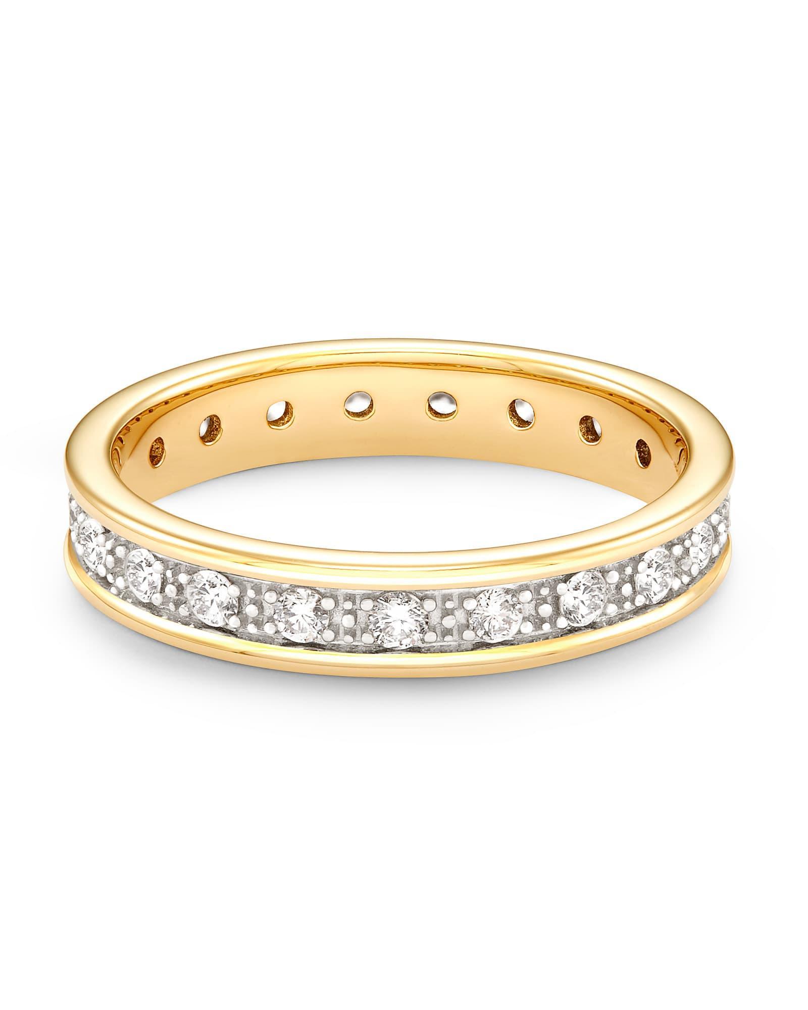 Drew 14k Yellow Gold Band Ring in White Diamond Product Image