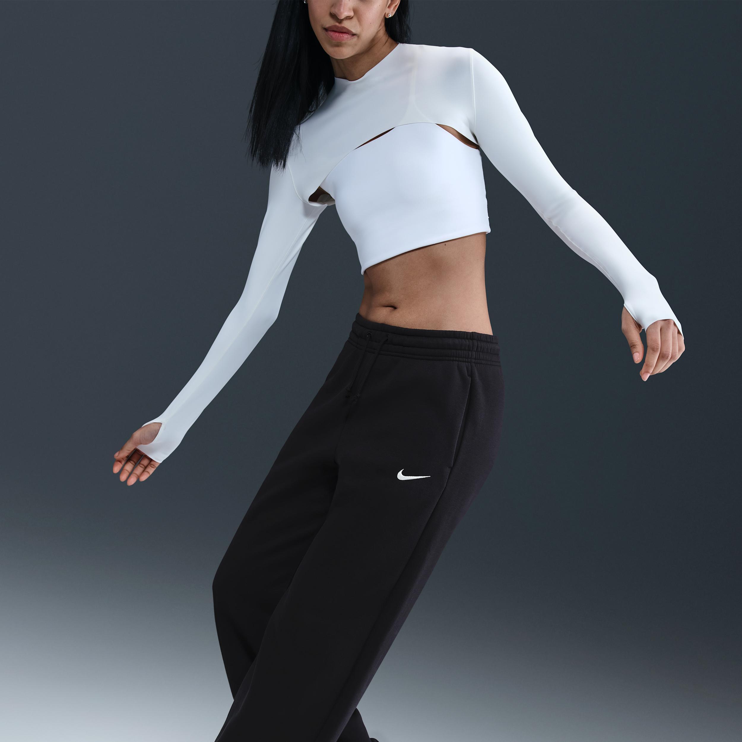 Womens Nike Sportswear Phoenix Fleece High-Waisted Wide-Leg Pants | IH1011-010 Product Image