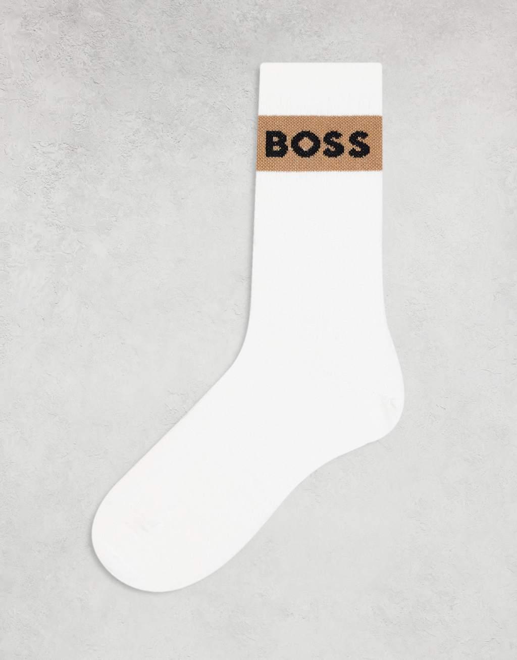 BOSS Bodywear 3 pack giftset socks in white with logo print Product Image