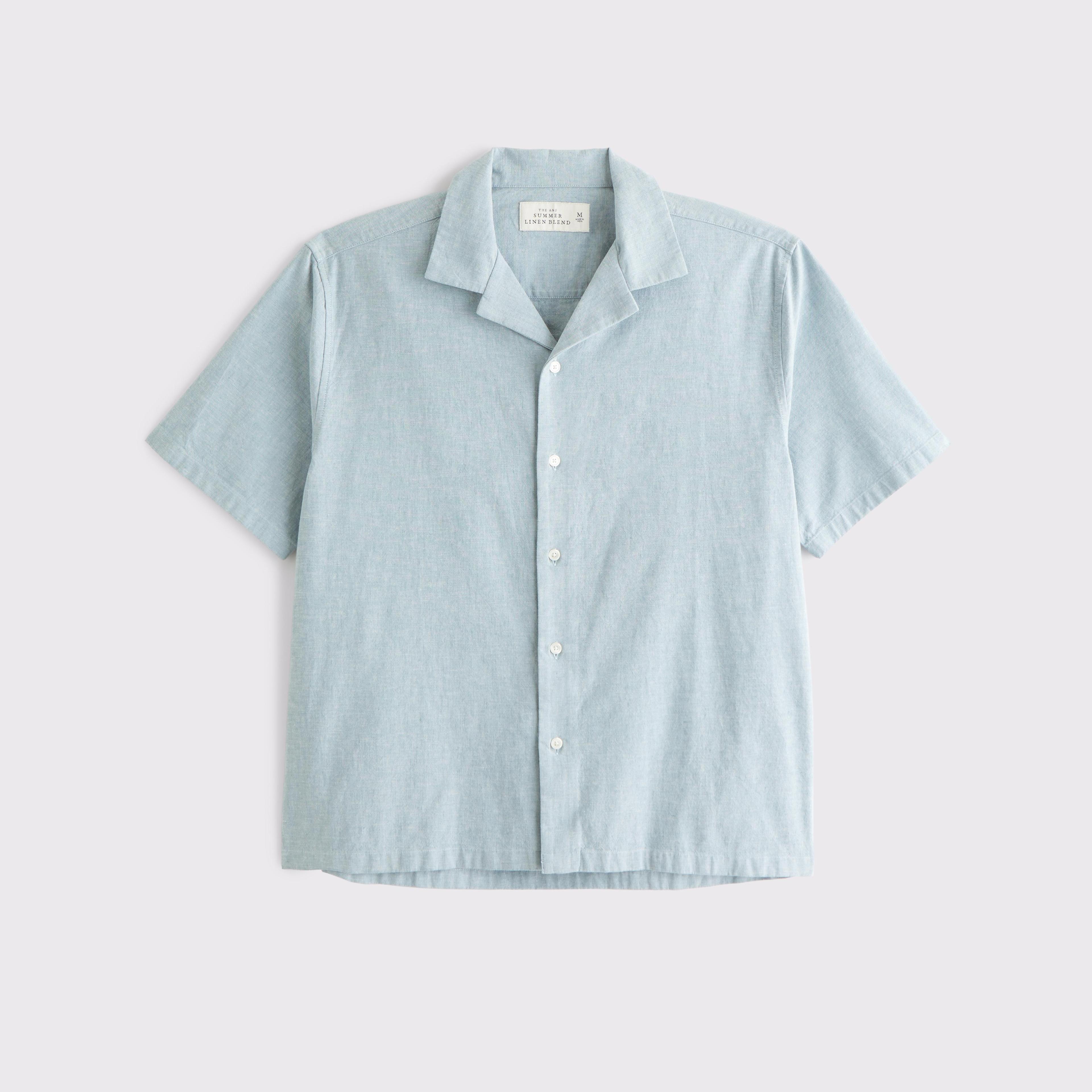 Camp Collar Summer Linen-Blend Shirt Product Image