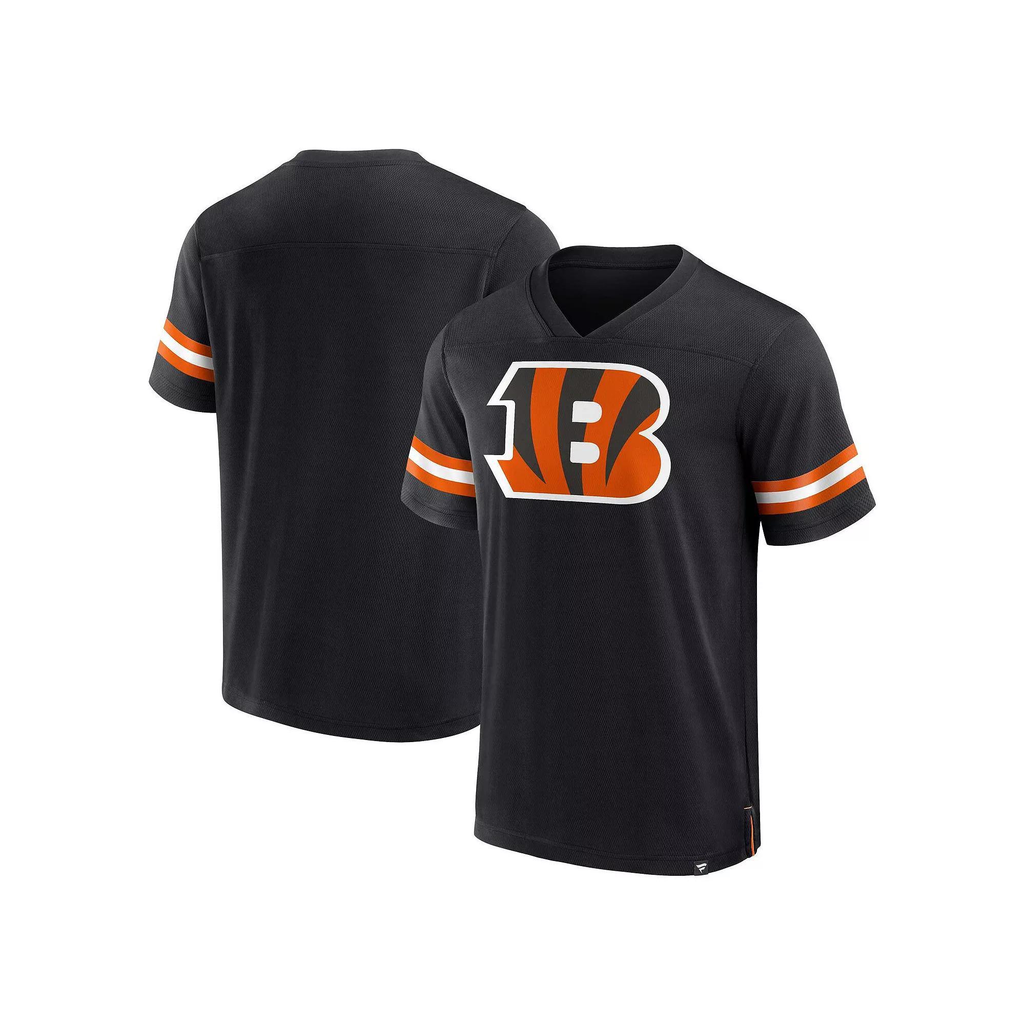 Men's Fanatics Branded Black Cincinnati Bengals Jersey Tackle V-Neck T-Shirt,  Product Image