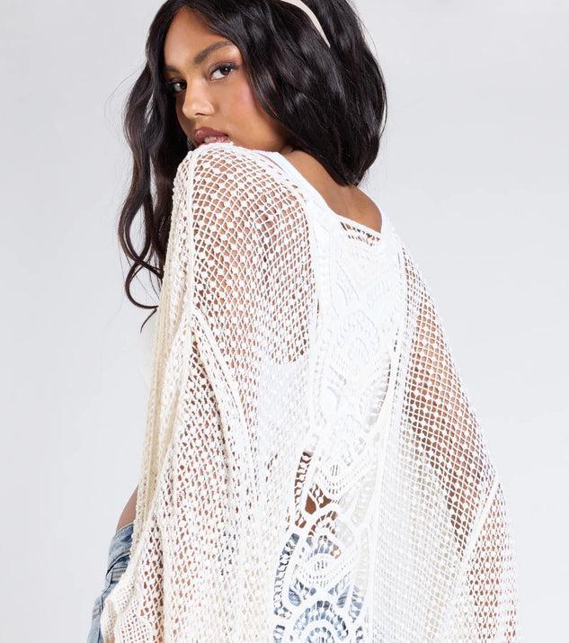 Sun Seeker Sheer Crochet Kimono Product Image