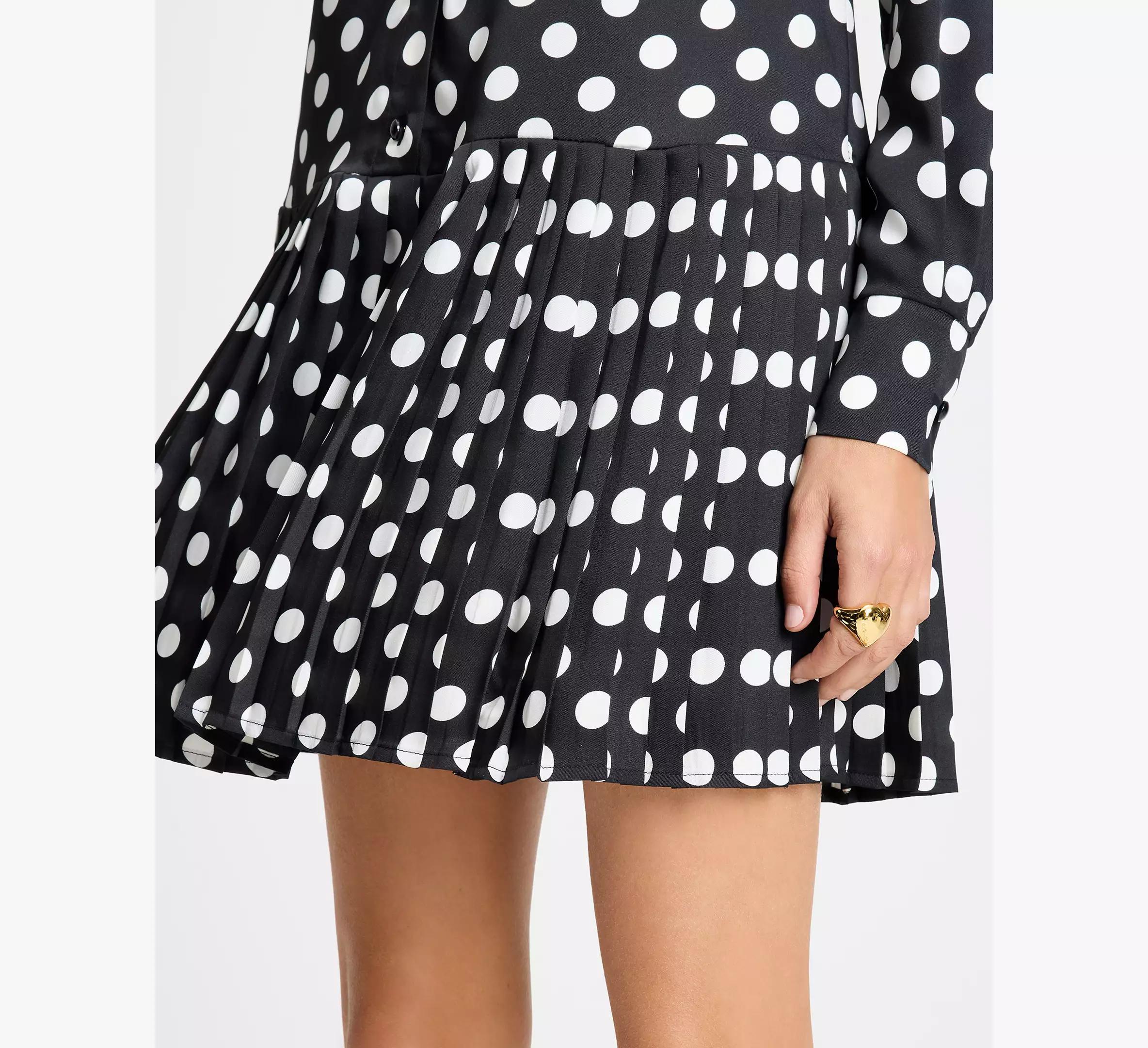 Breezy Dot Pleated Dress Product Image