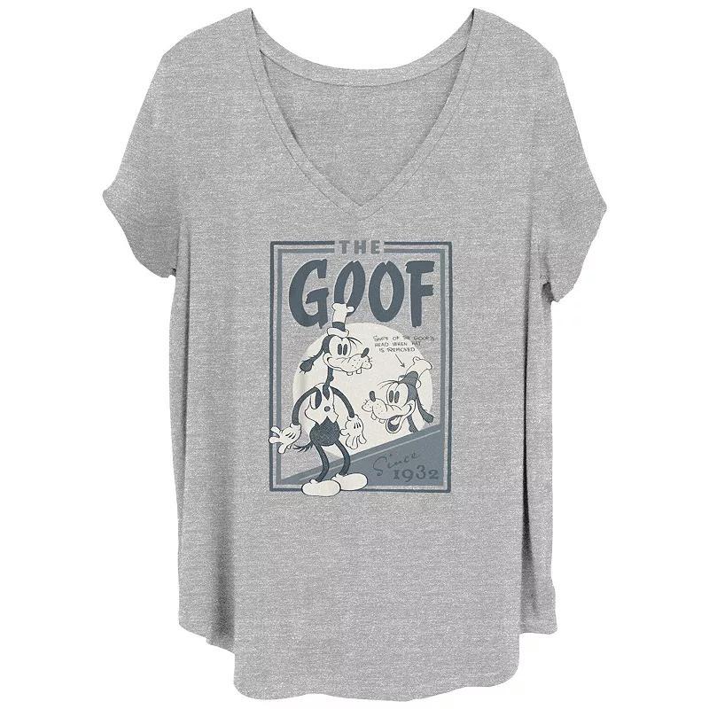 Disney's 100th Anniversary Women's Goofy Goof Since 1932 Retro V-Neck Tee, Girl's,  Product Image
