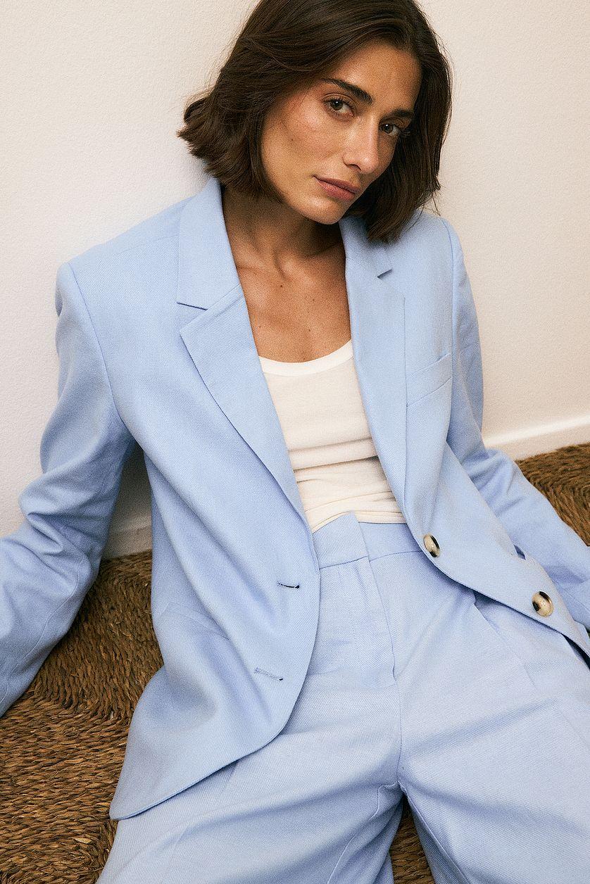 Regular Linen-Blend Blazer Product Image