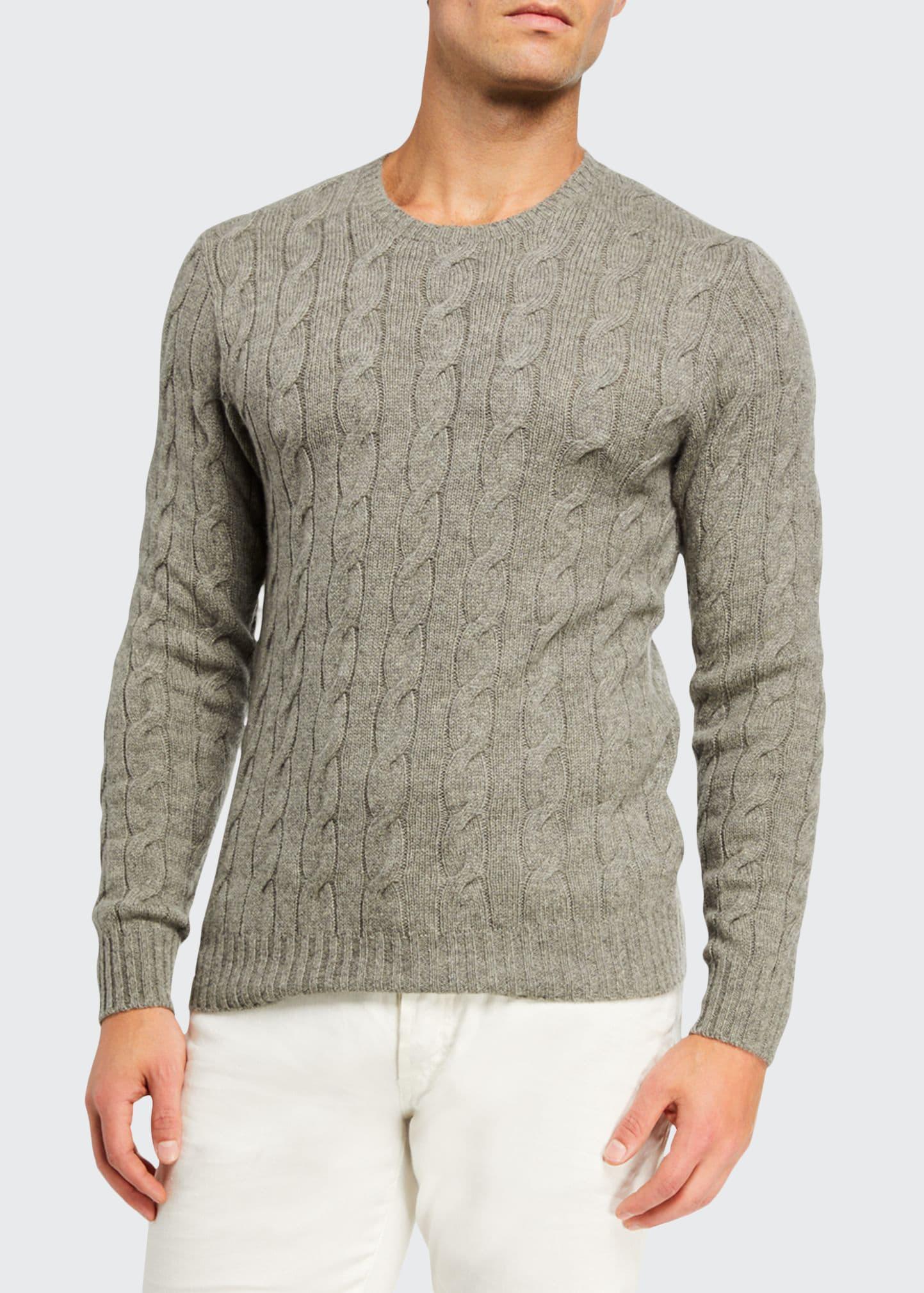 Mens Cableknit Cashmere Sweater Product Image