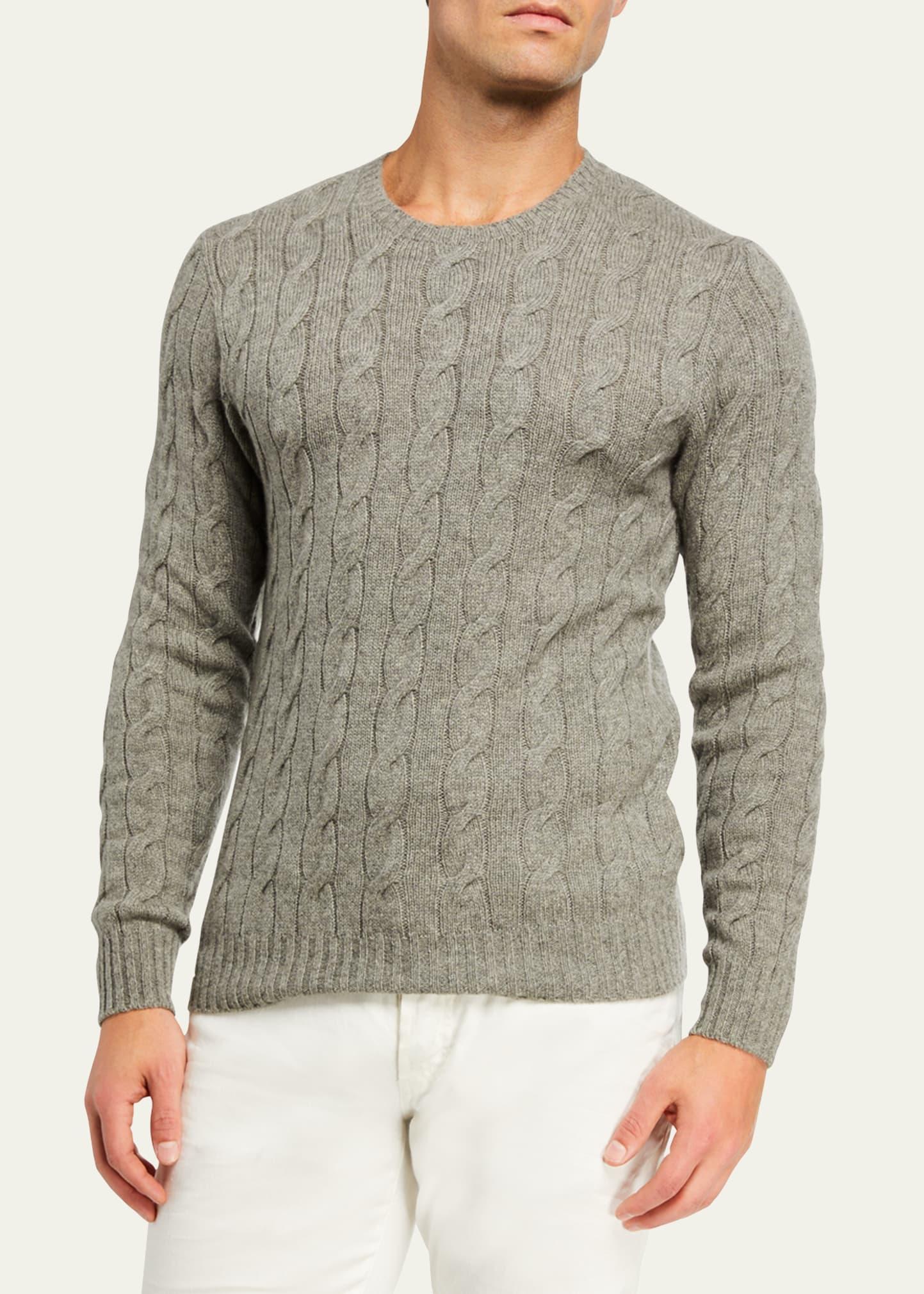 Mens Cableknit Cashmere Sweater Product Image