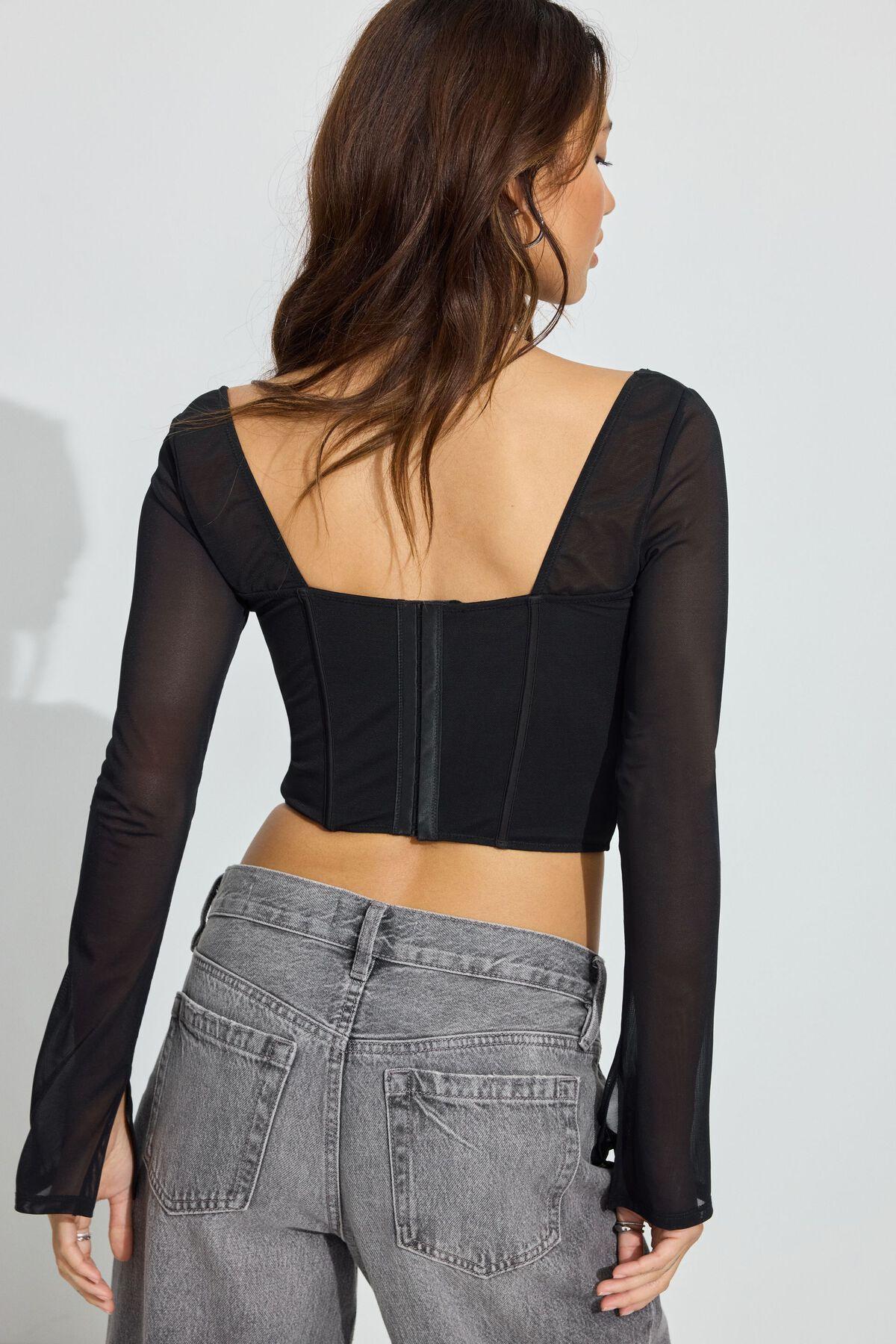 Aria Long Sleeve Bustier Top Product Image