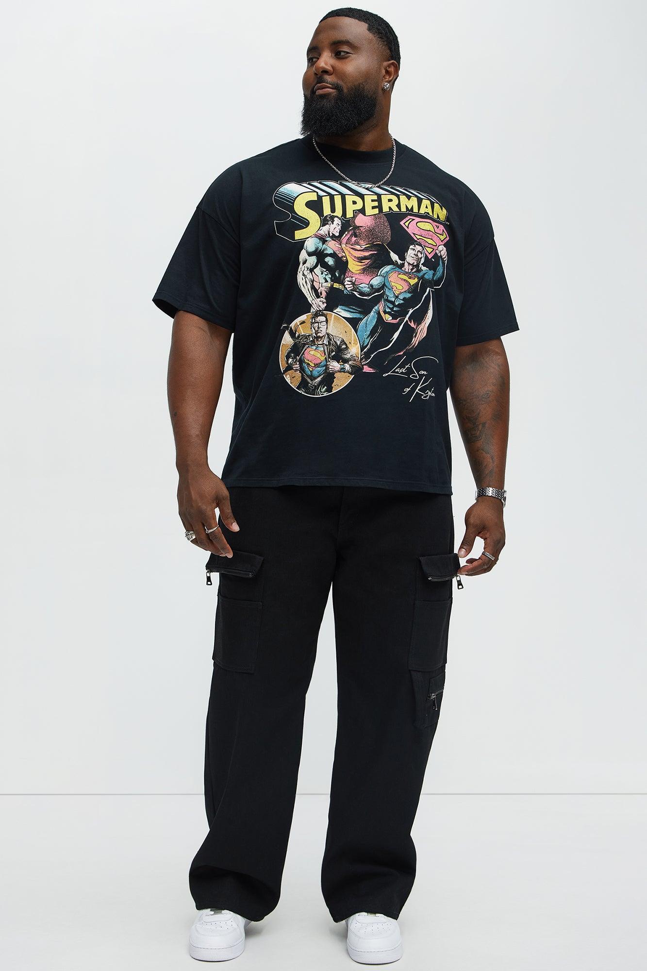 Superman Man Of Steel Oversized Short Sleeve Tee - Black Product Image