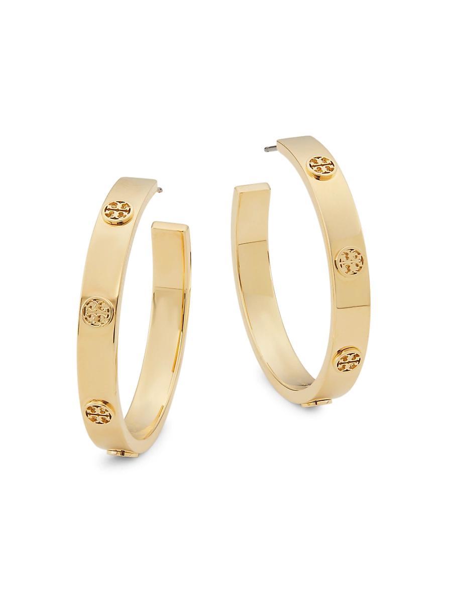 Womens Miller Goldtone Logo Hoop Earrings Product Image