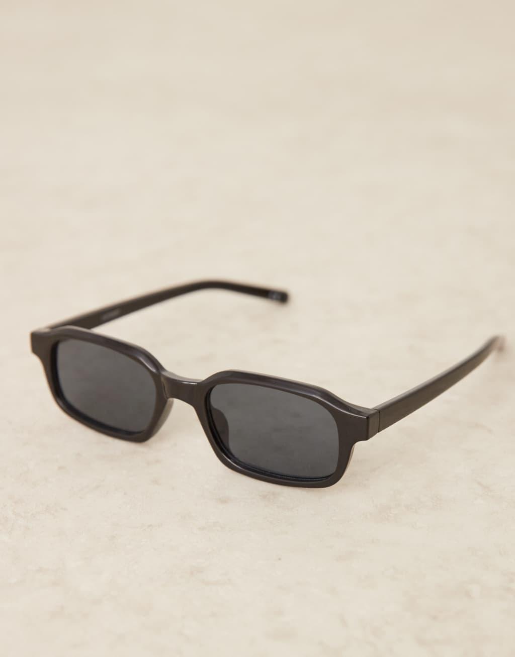 ASOS DESIGN slim square sunglasses in black Product Image