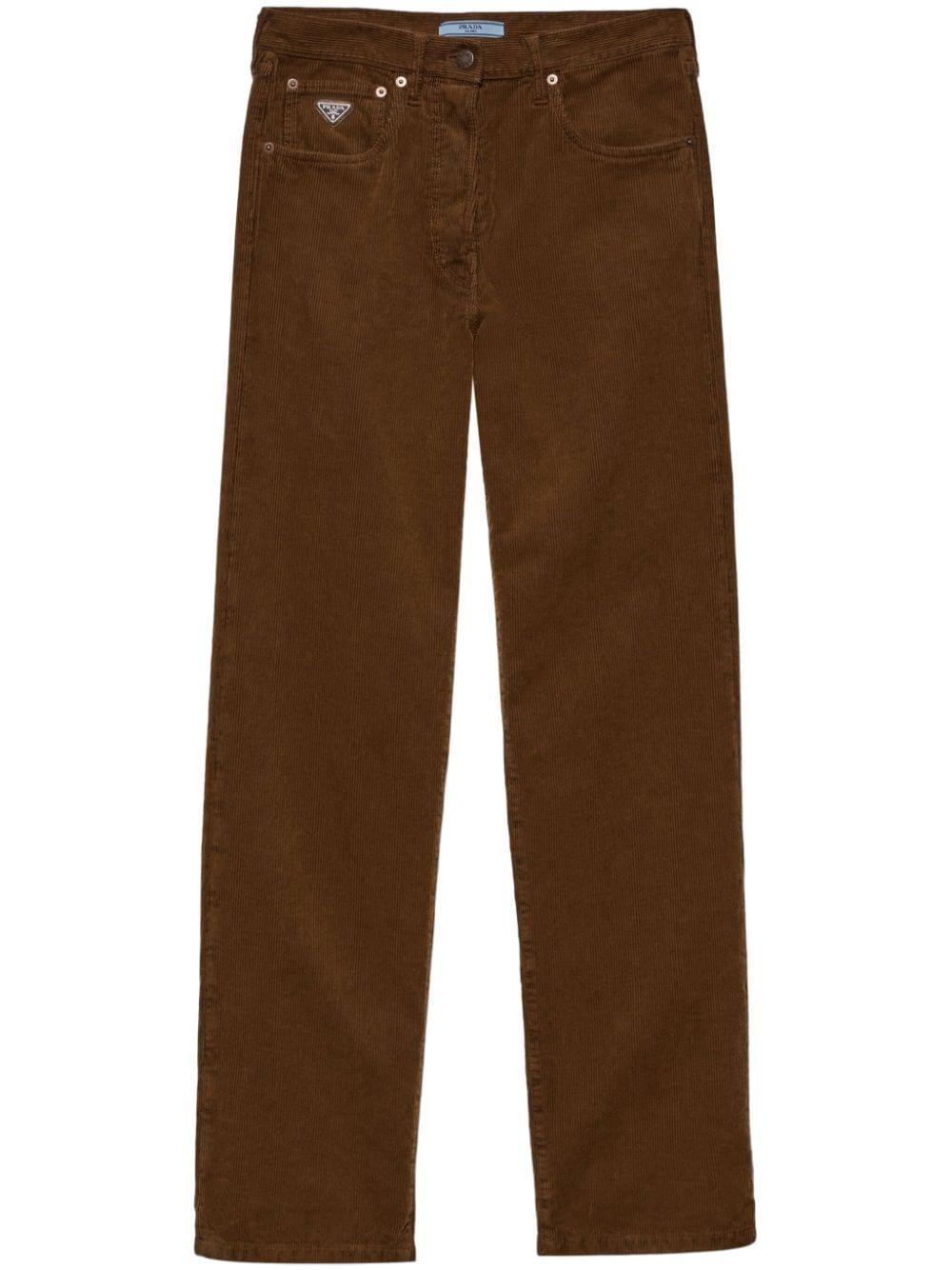 Caramel-coloured Corduroy Trousers Women In Orange Product Image