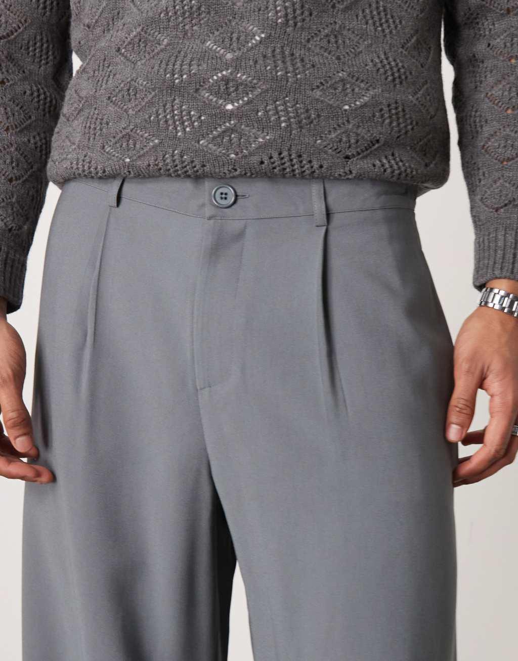 ASOS DESIGN loose fit smart pants in gray Product Image