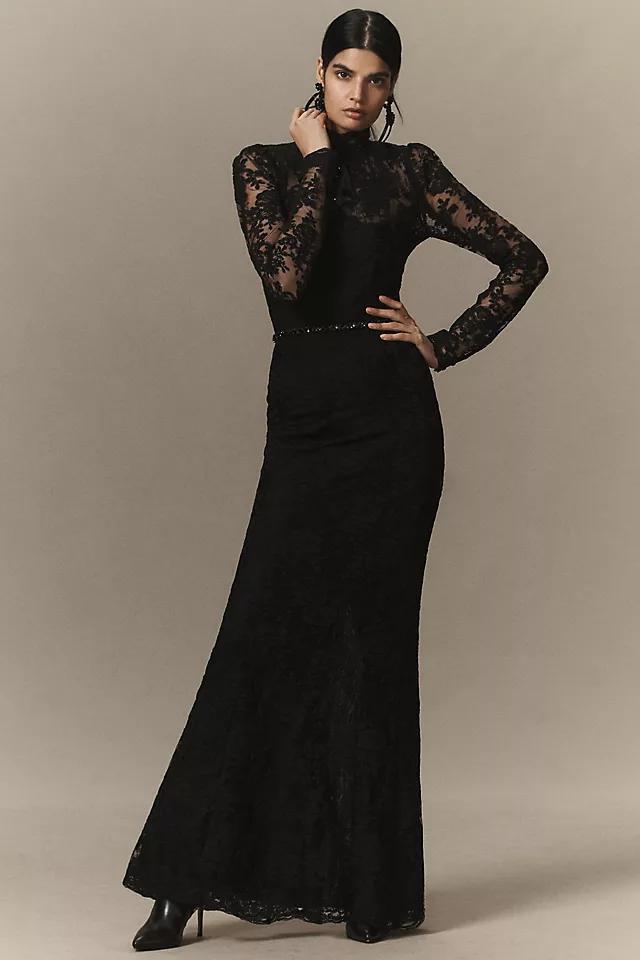 V. Chapman Jules Turtleneck Lace Column Maxi Dress Product Image