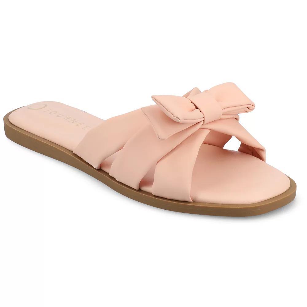 Journee Prylin Slip-On Bow Women's Flat Sandals,  Product Image