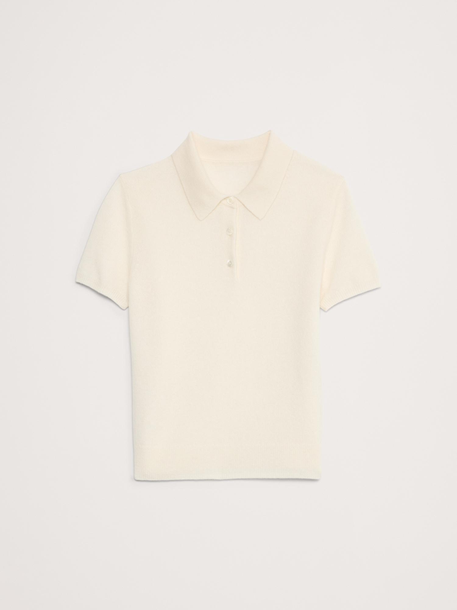 Lightweight Cashmere Short-Sleeve Sweater Polo Product Image