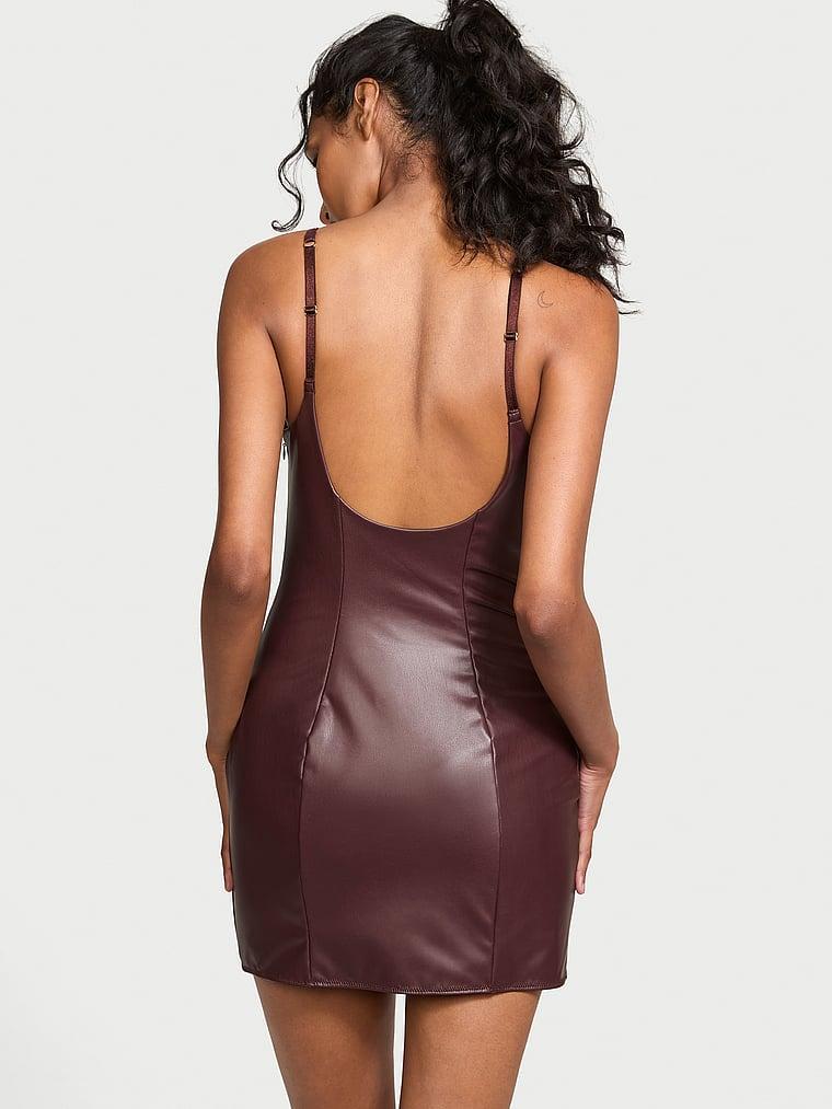 Faux Leather Slip Dress Product Image