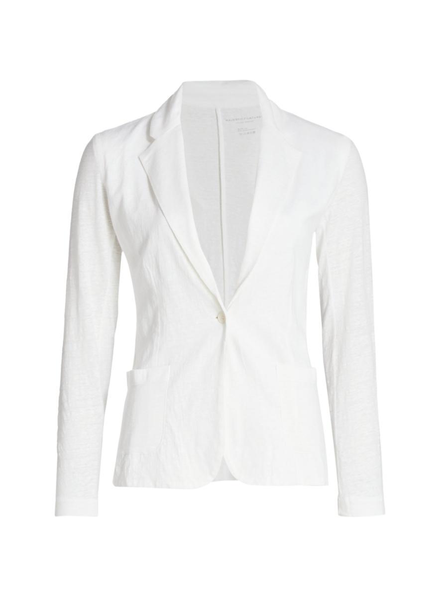 Womens Stretch Linen-Knit Blazer Product Image