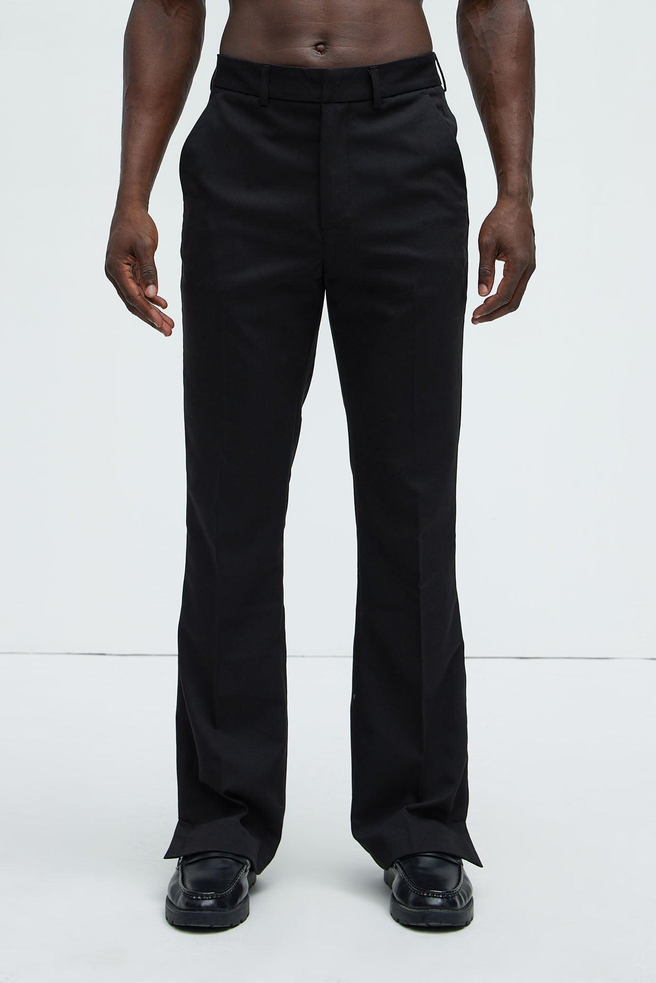 Modern Gabardine Slim Flare Slit Trouser - Black Product Image