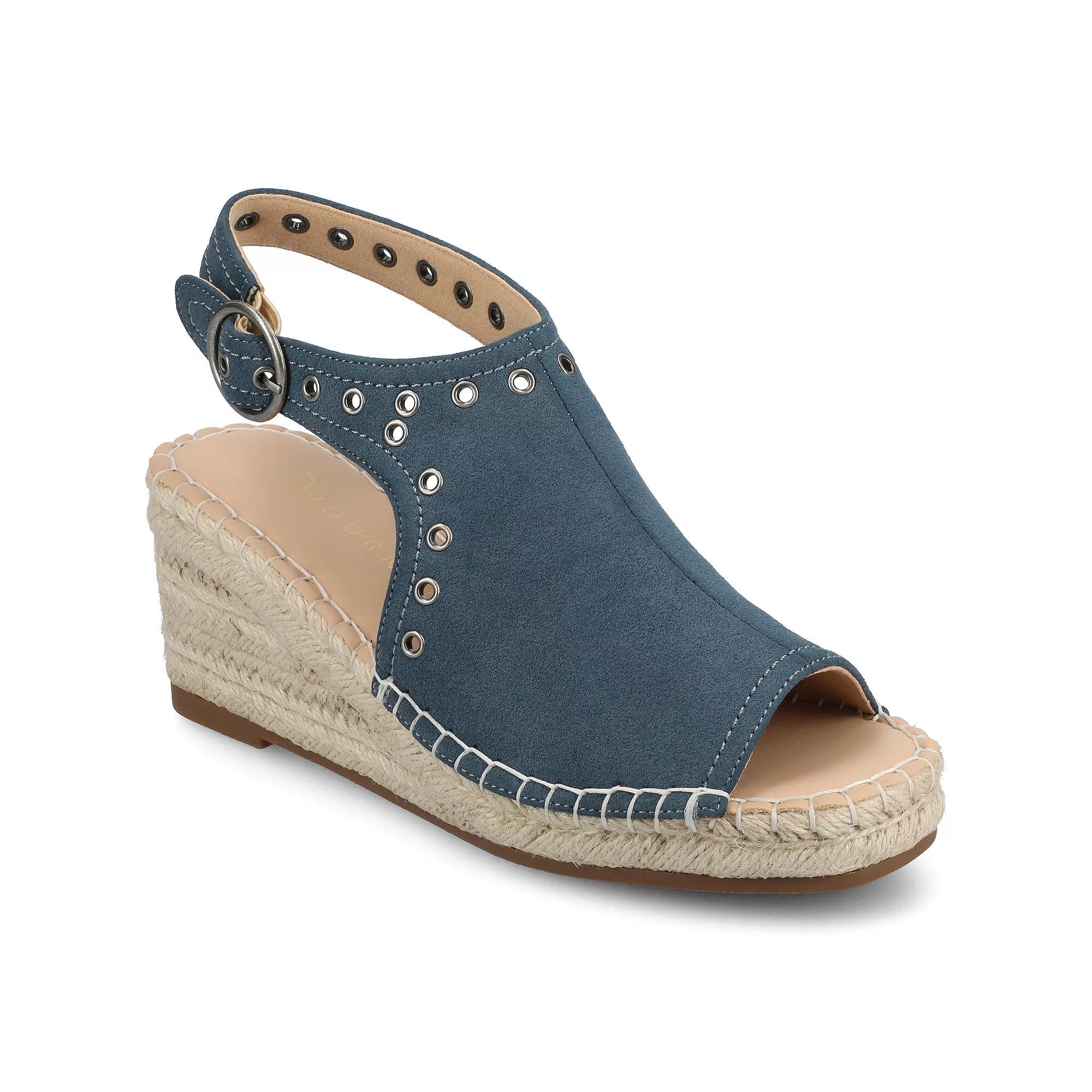 Journee Crisie Women's Ankle Strap Espadrille Wedge Sandals,  Product Image