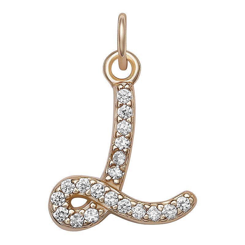 LC Lauren Conrad Sterling Silver Cubic Zirconia Initial Charm, Womens, Sterling Silver X Product Image