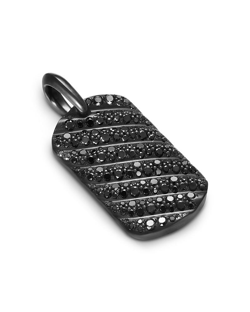 Mens Sculpted Cable Tag in Black Titanium Product Image