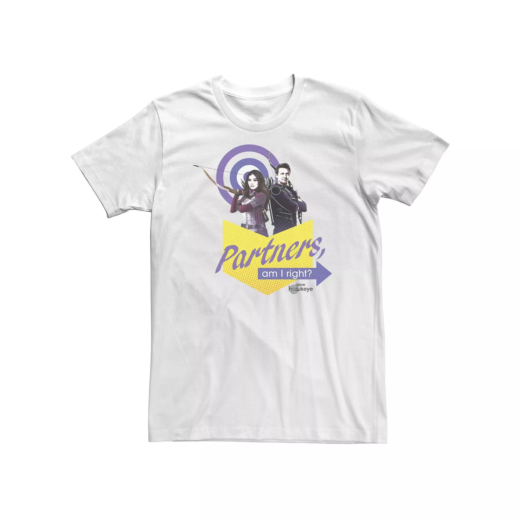 Big & Tall Marvel Hawkeye "Partners Am I Right?" Tee, Men's, Size: 4XLT, White Product Image