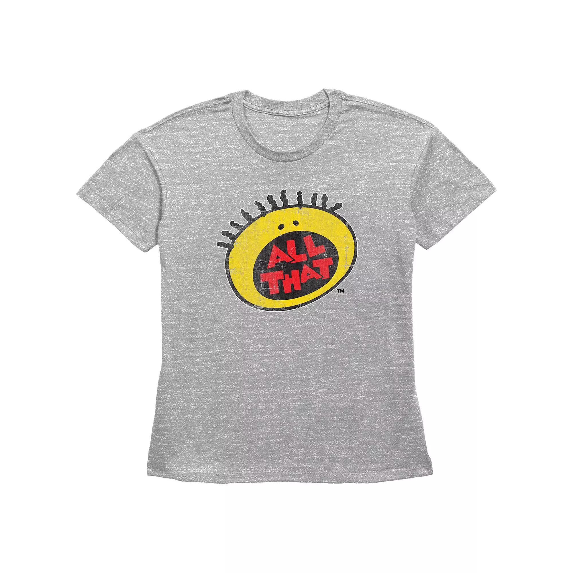 Women's Nickelodeon All That Logo Graphic Tee, Size: Medium, Grey Gray Product Image