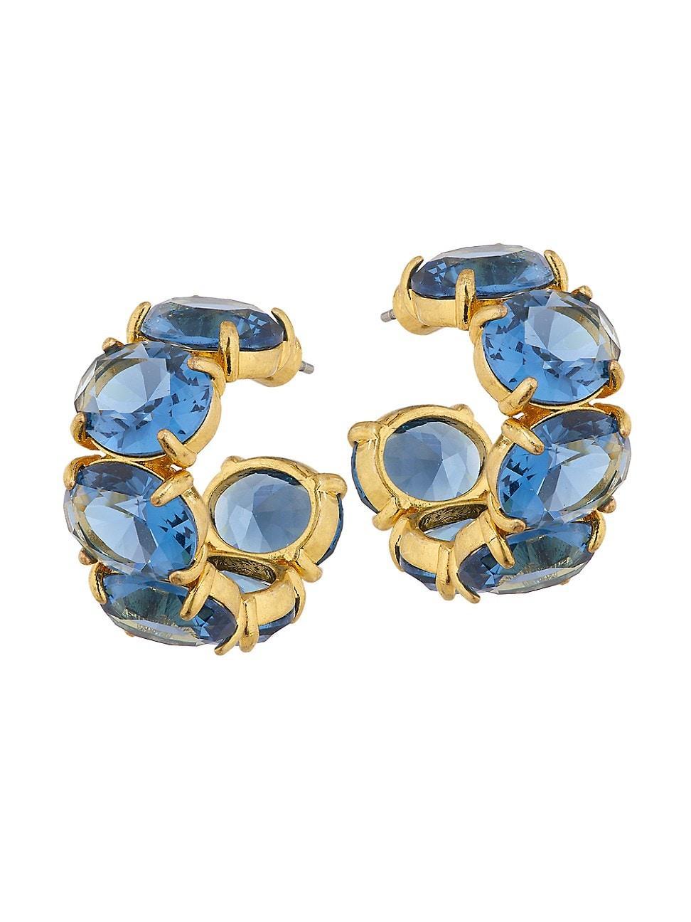 Womens Gem Palace Royals Goldtone & Glass Stone Hoop Earrings Product Image