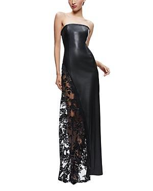 Womens Retha Strapless Vegan Leather & Sequined Gown Product Image