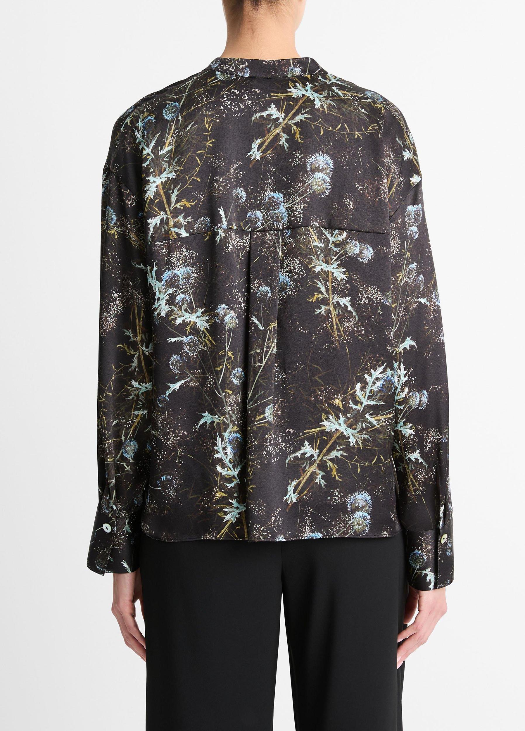 Thistle Silk Draped-Collar Blouse Product Image