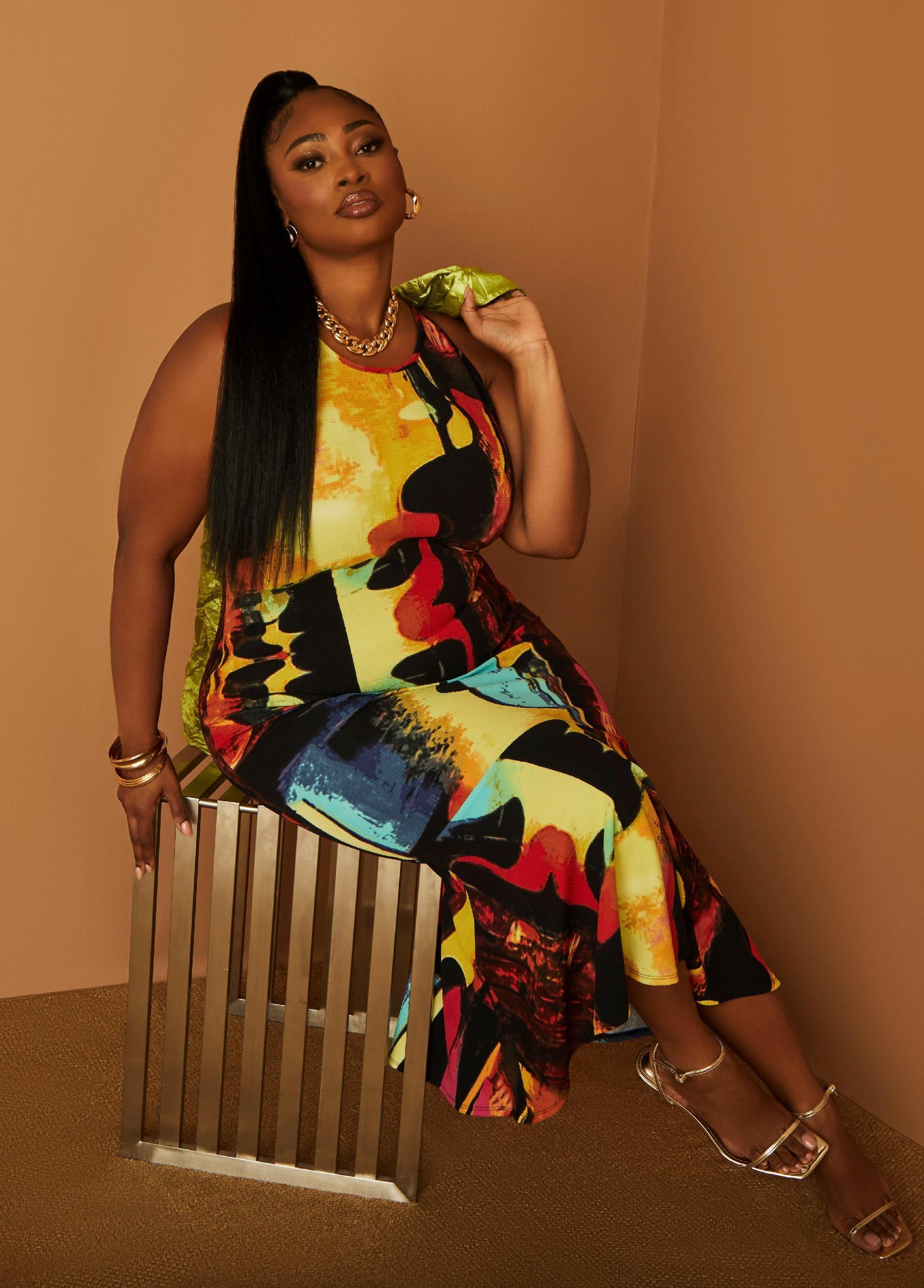 Printed Midaxi Bodycon Dress Product Image