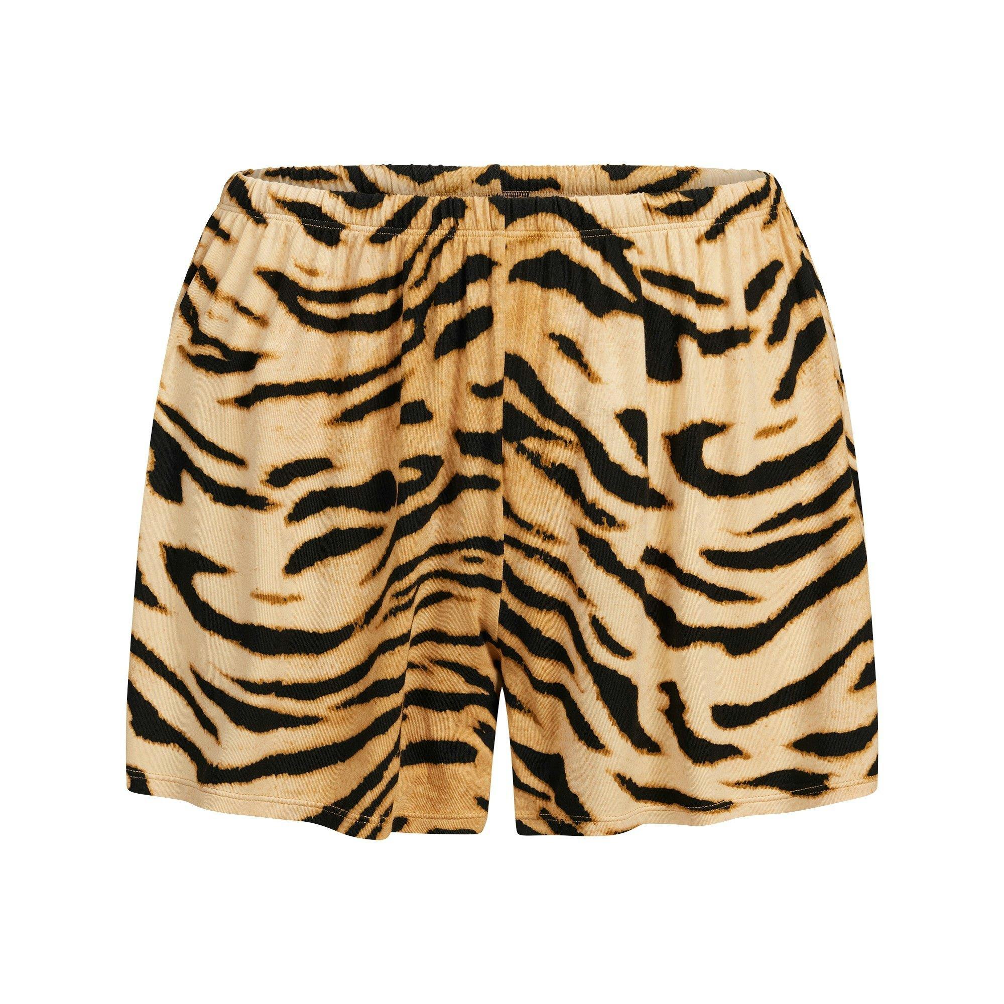 SKIMS SLEEP SHORT SLEEVE BUTTON UP SET | BRONZE TIGER PRINT Product Image