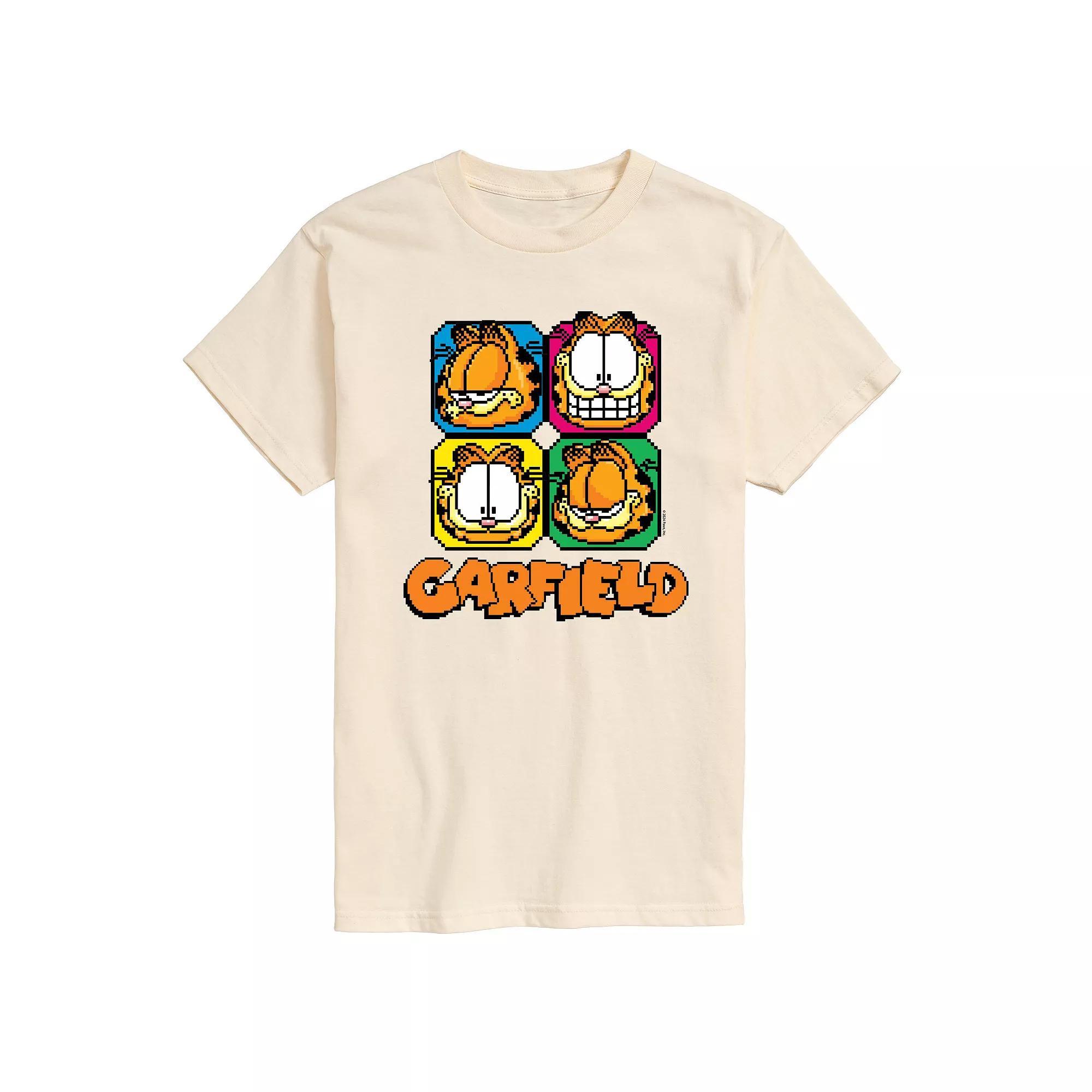 Men's Garfield Pixel Faces Graphic Tee,  Product Image