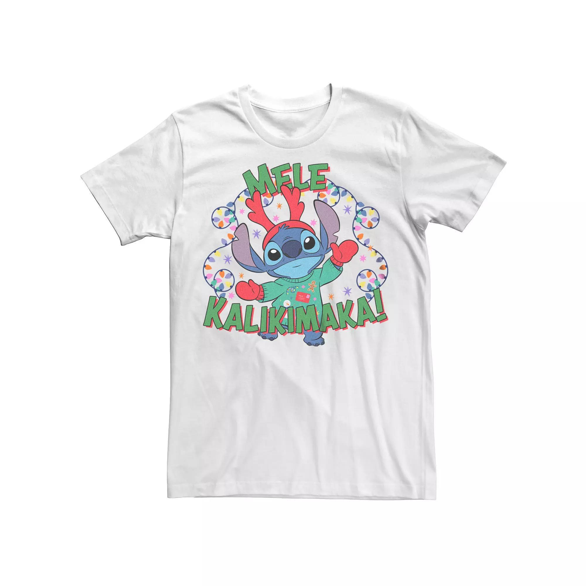 Disney's Lilo & Stitch Men's Mele Kalikimaka Stitch Tee, Size: Large, White Product Image