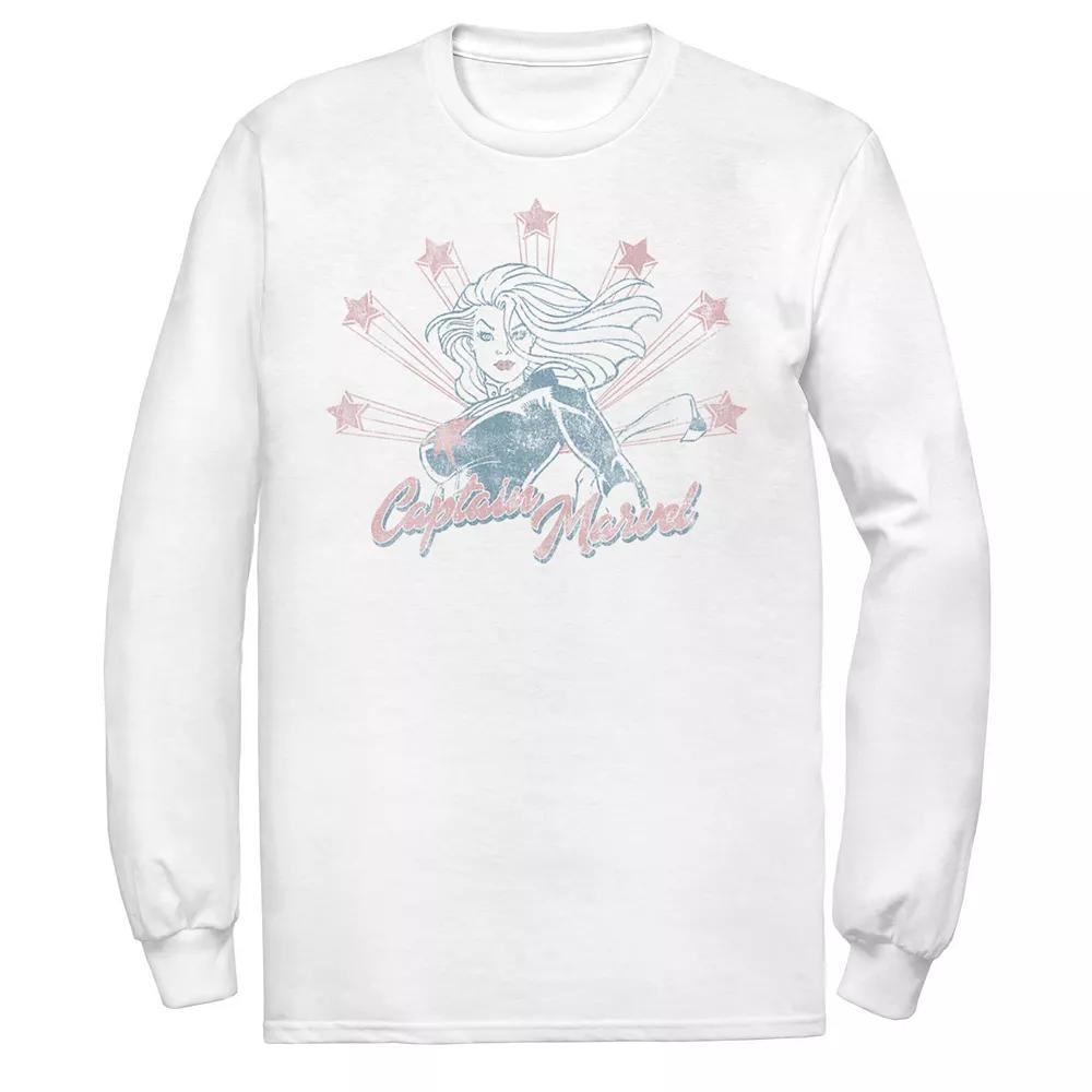 Men's Captain Marvel Stars Distressed Portrait Tee,  Product Image