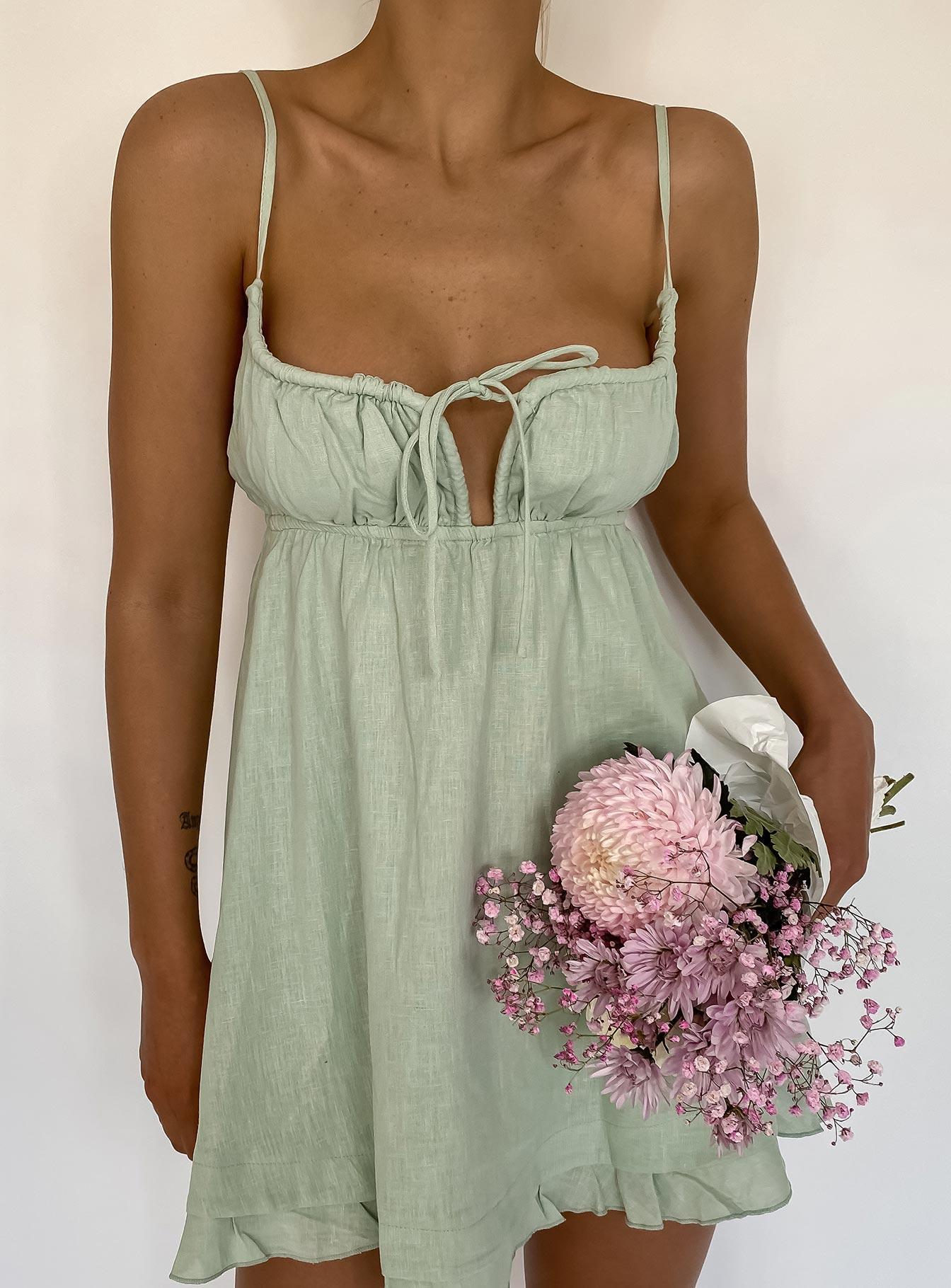 Empress Of Love Mini Dress Sage Product Image