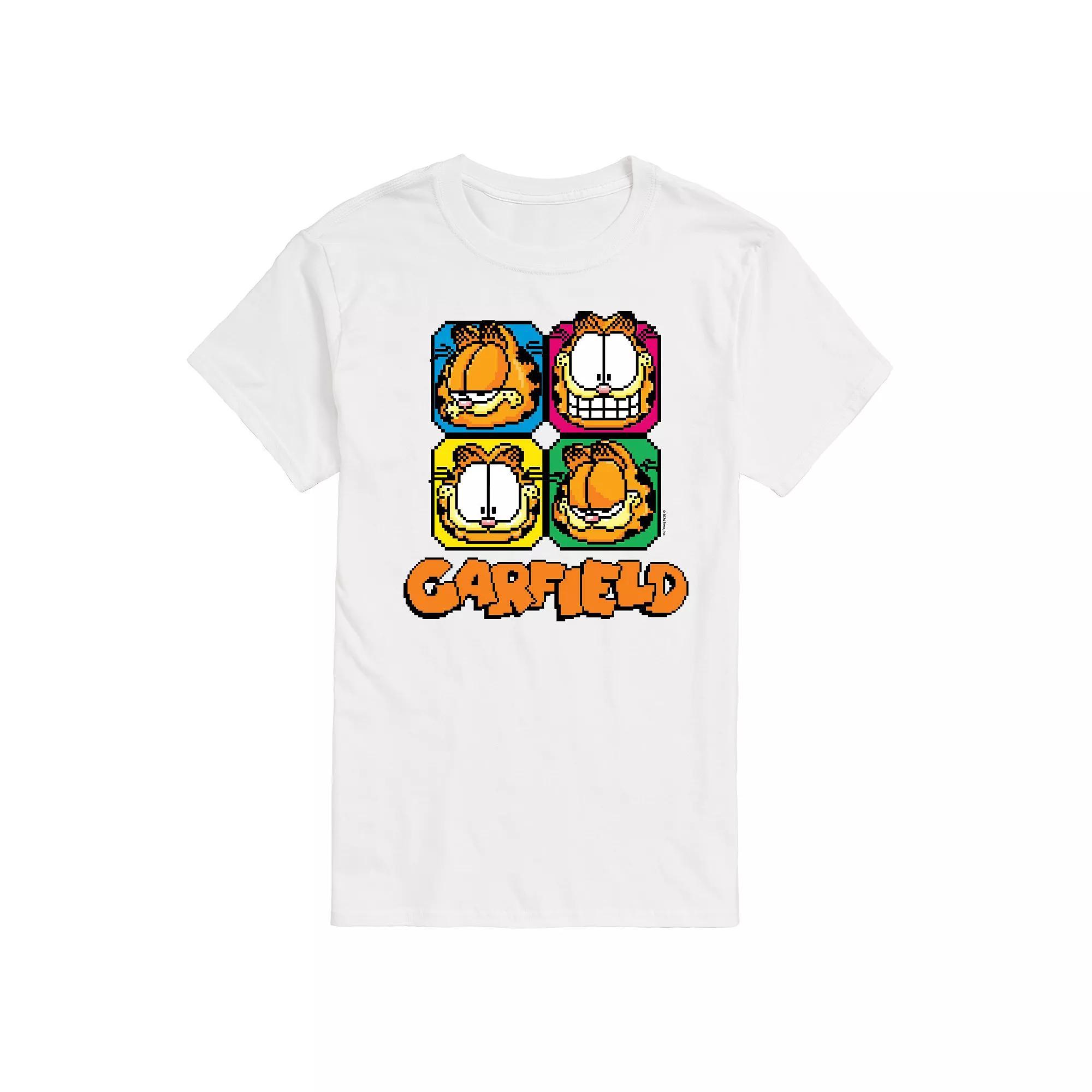 Men's Garfield Pixel Faces Graphic Tee,  Product Image