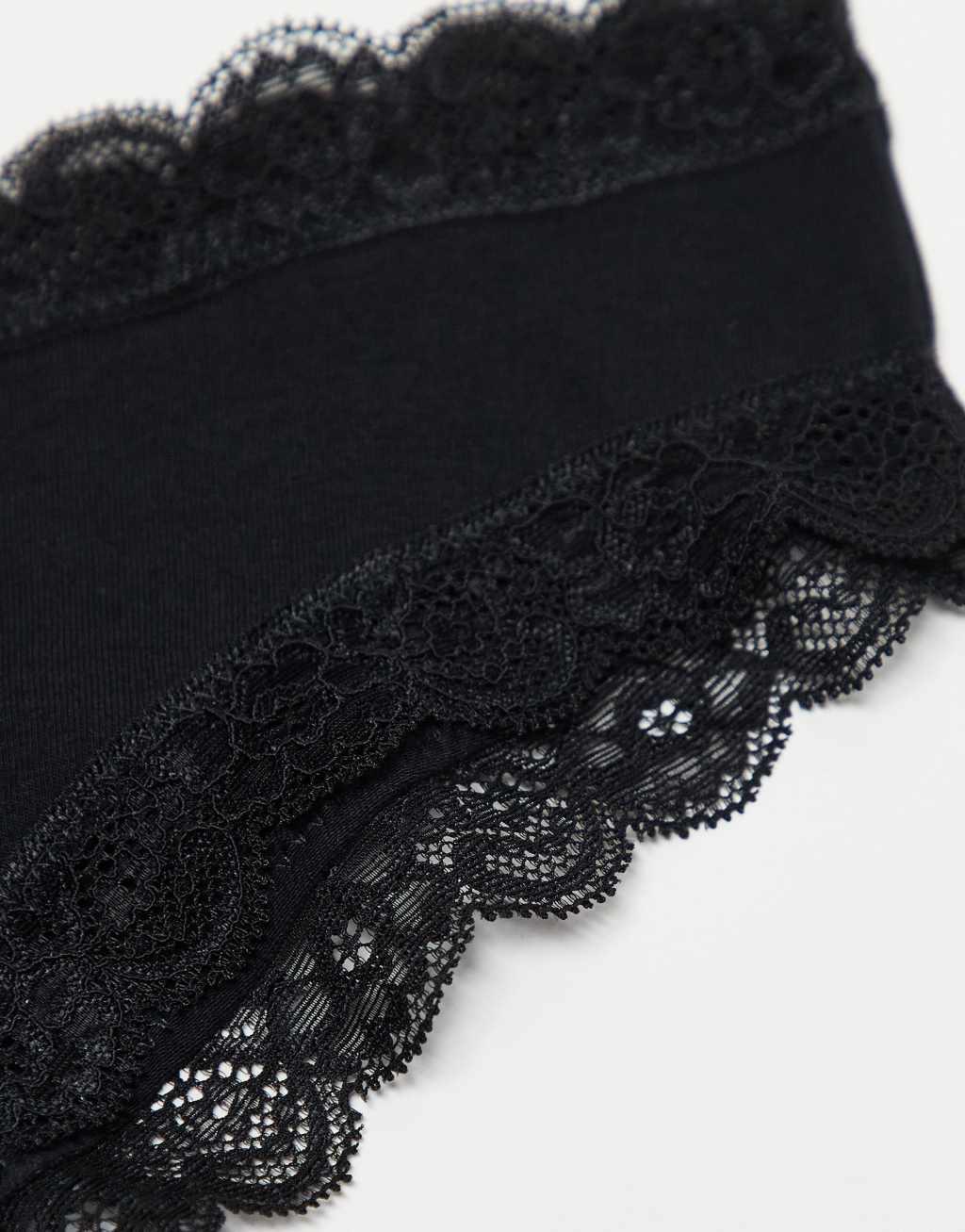 Lindex Emelie 3 pack lace trim brazilian in black Product Image