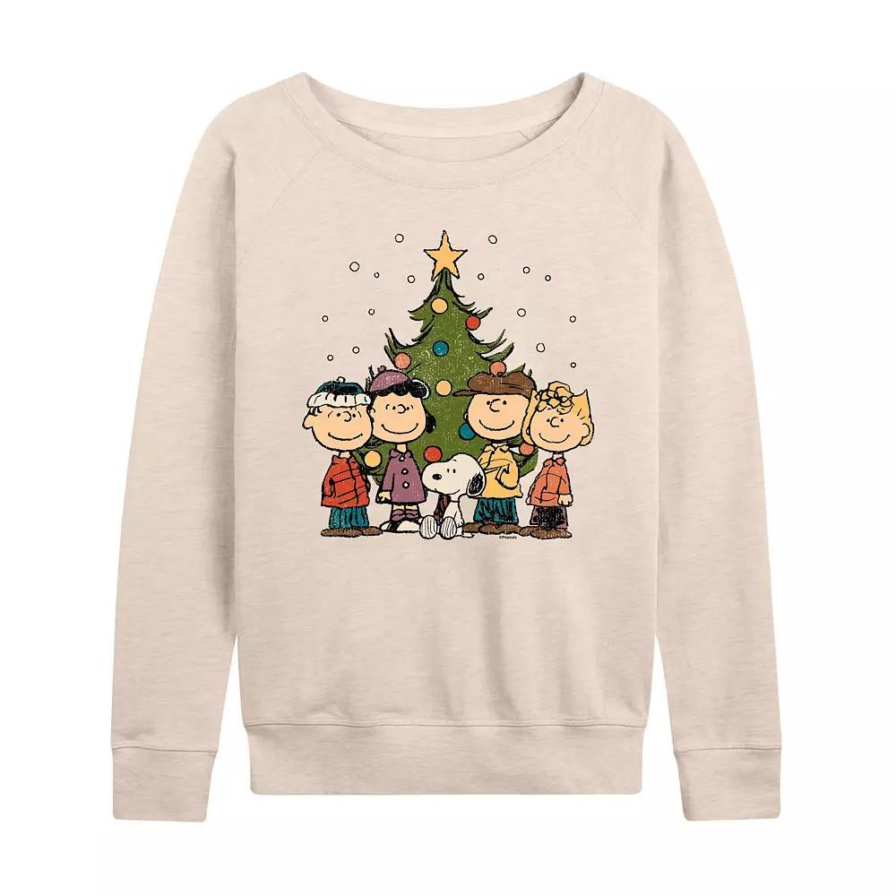 Women's Peanuts Christmas Group French Terry Long Sleeve Tee,  Product Image