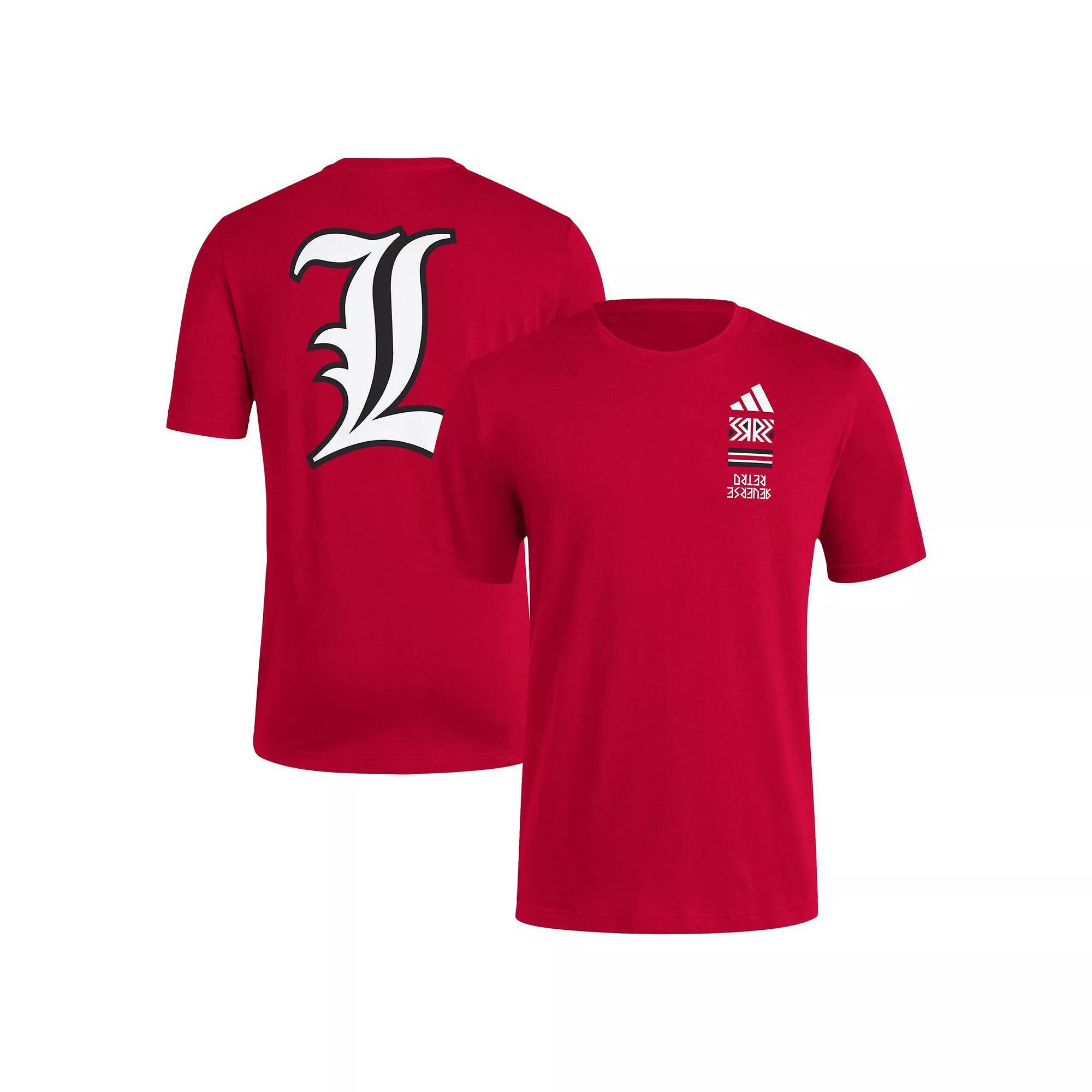 Men's adidas Red Louisville Cardinals Reverse Retro Baseball 2 Hit T-Shirt, Size: Large Product Image