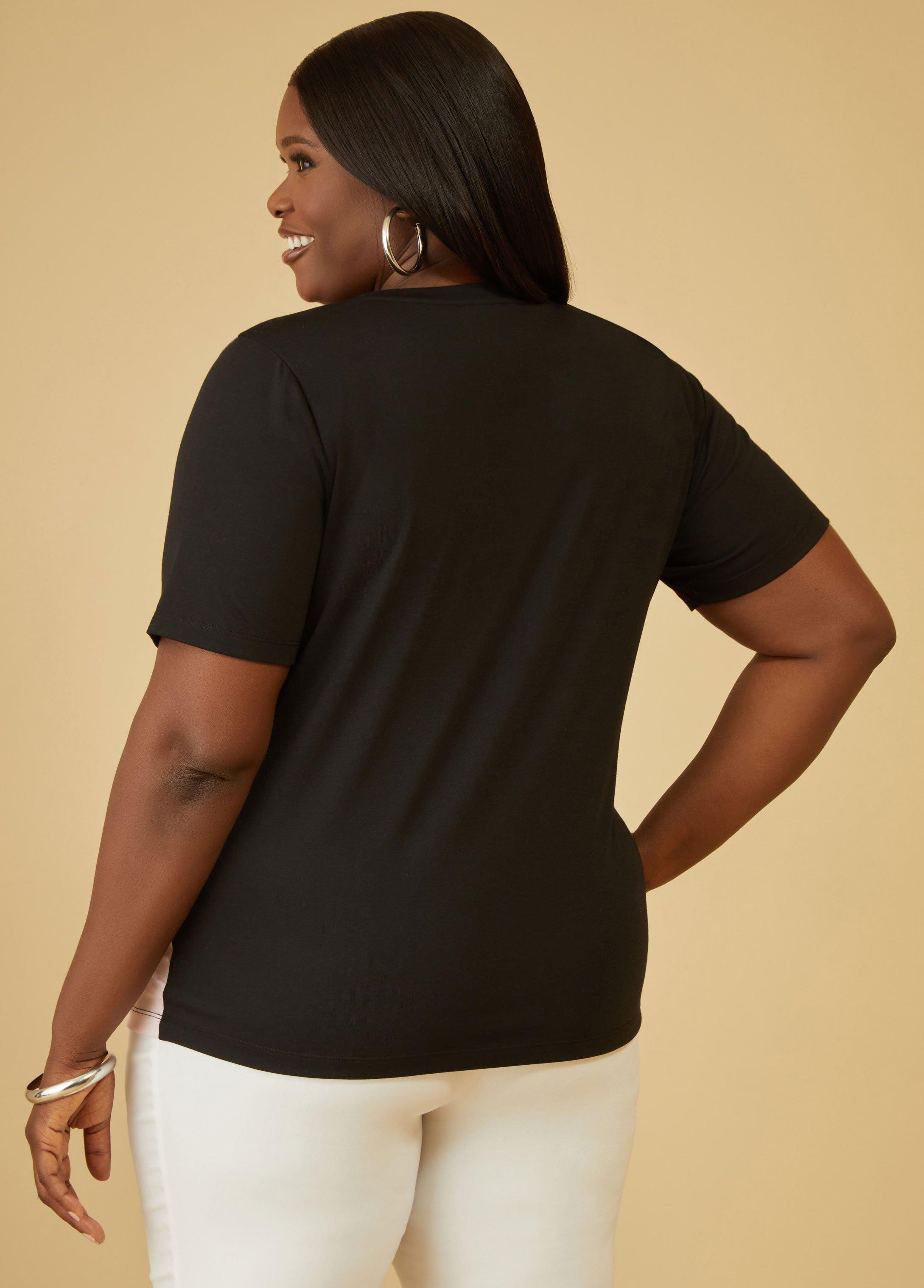 Plus Size Profile Knit Graphic Tee Ashley Stewart Product Image