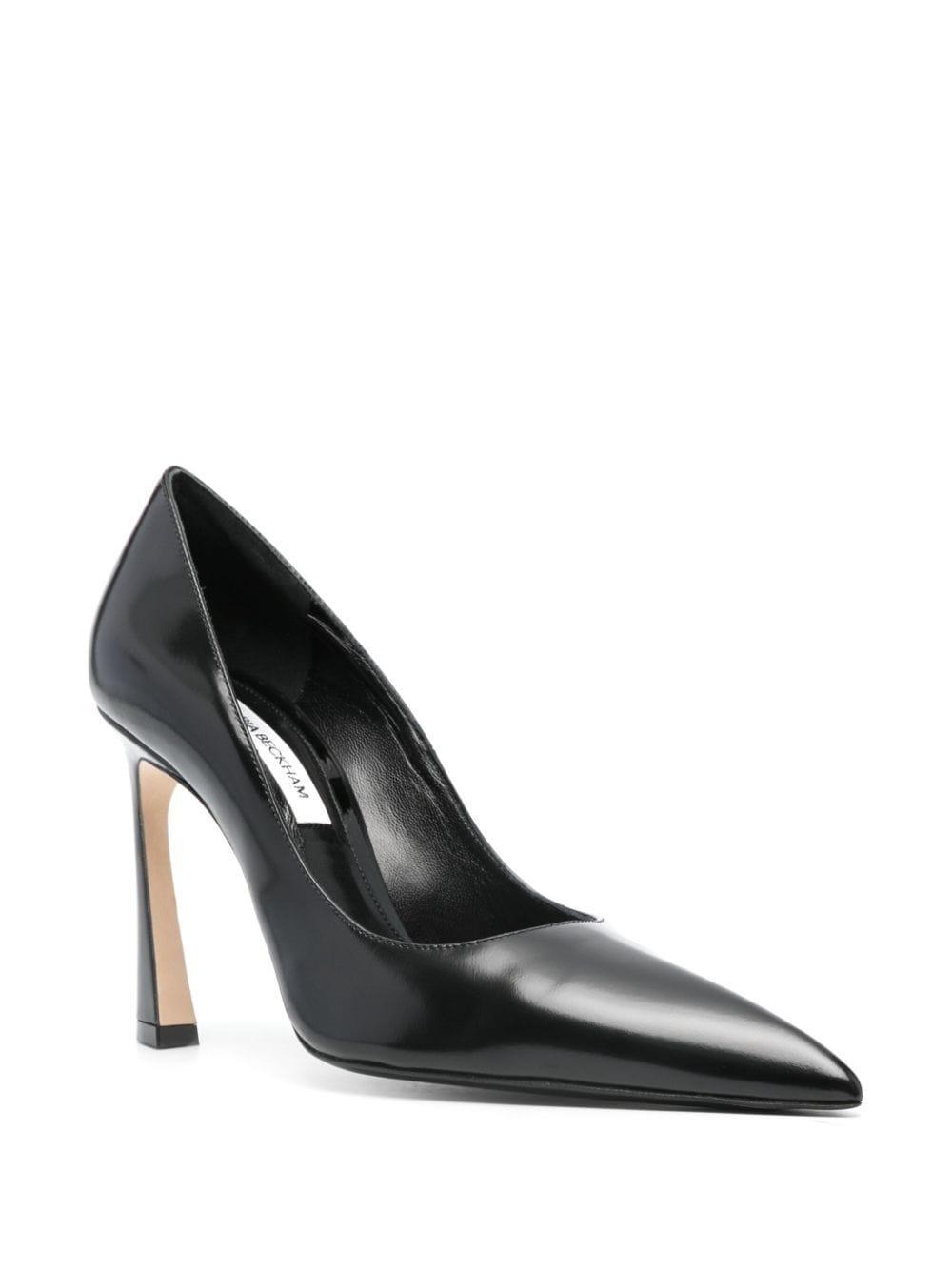 V 100mm Leather Pump In Black Product Image